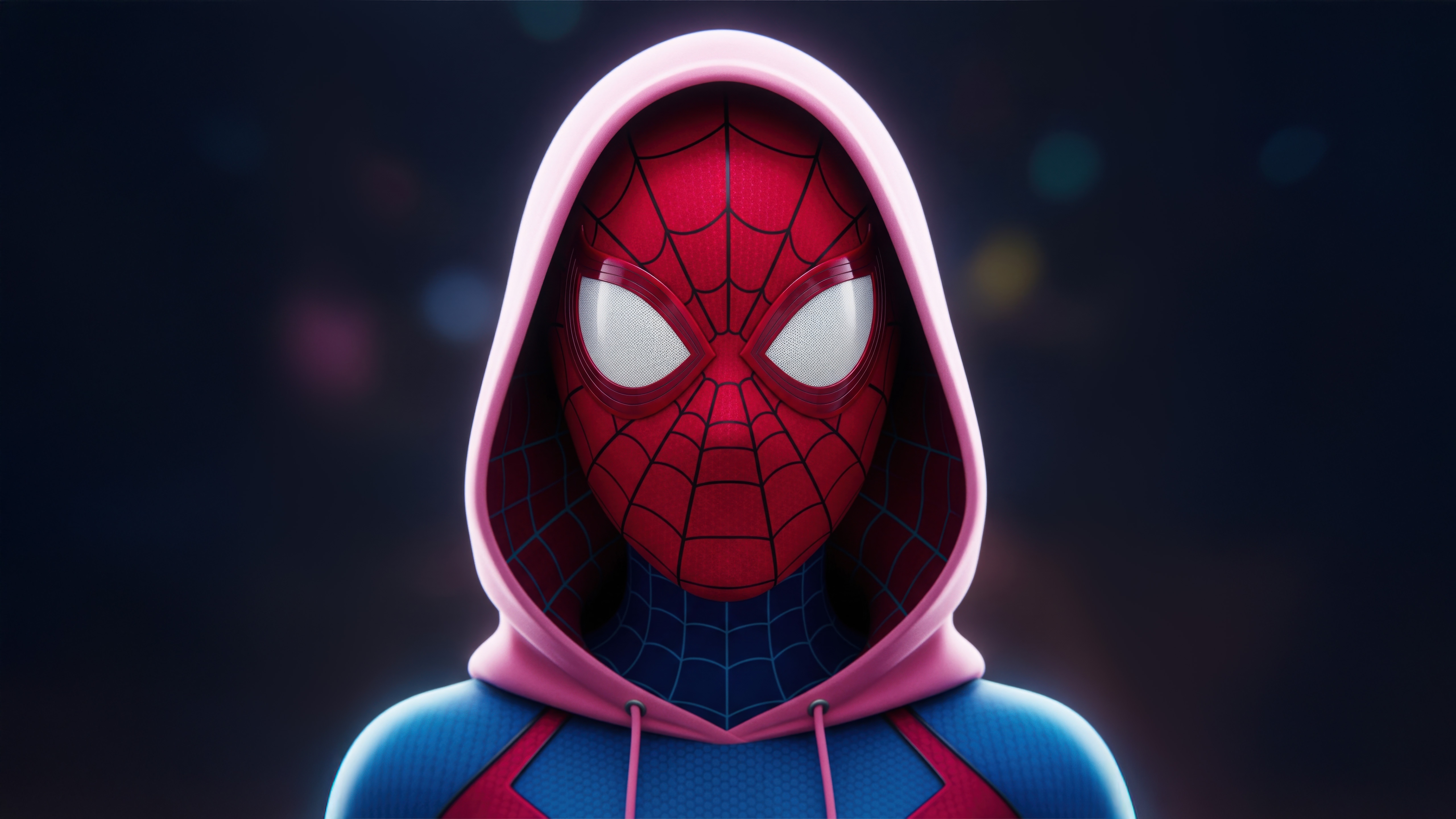 Spider-Man in a Pink Hoodie HD Wallpaper