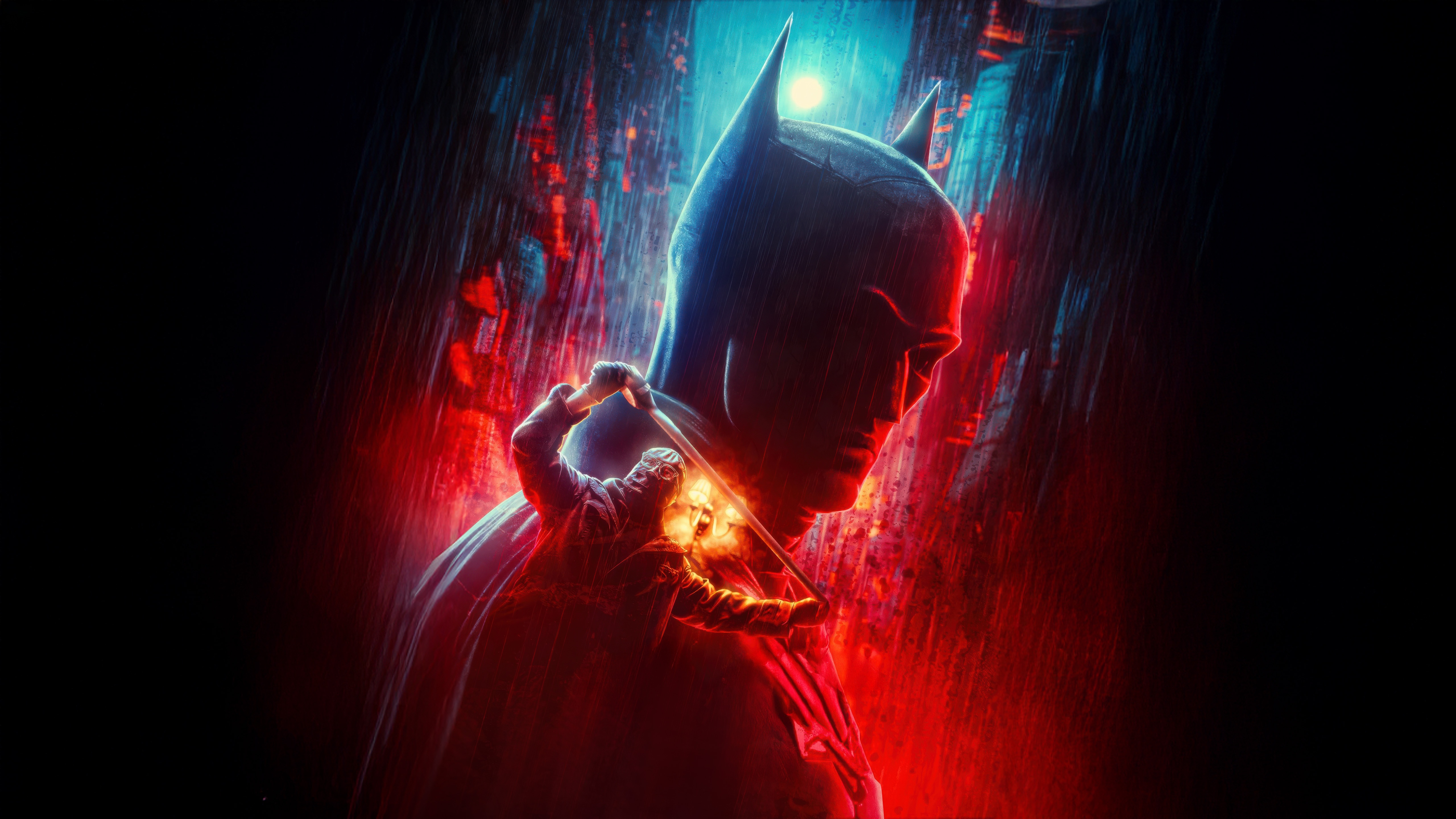 The Batman and Riddler in the rain HD Wallpaper