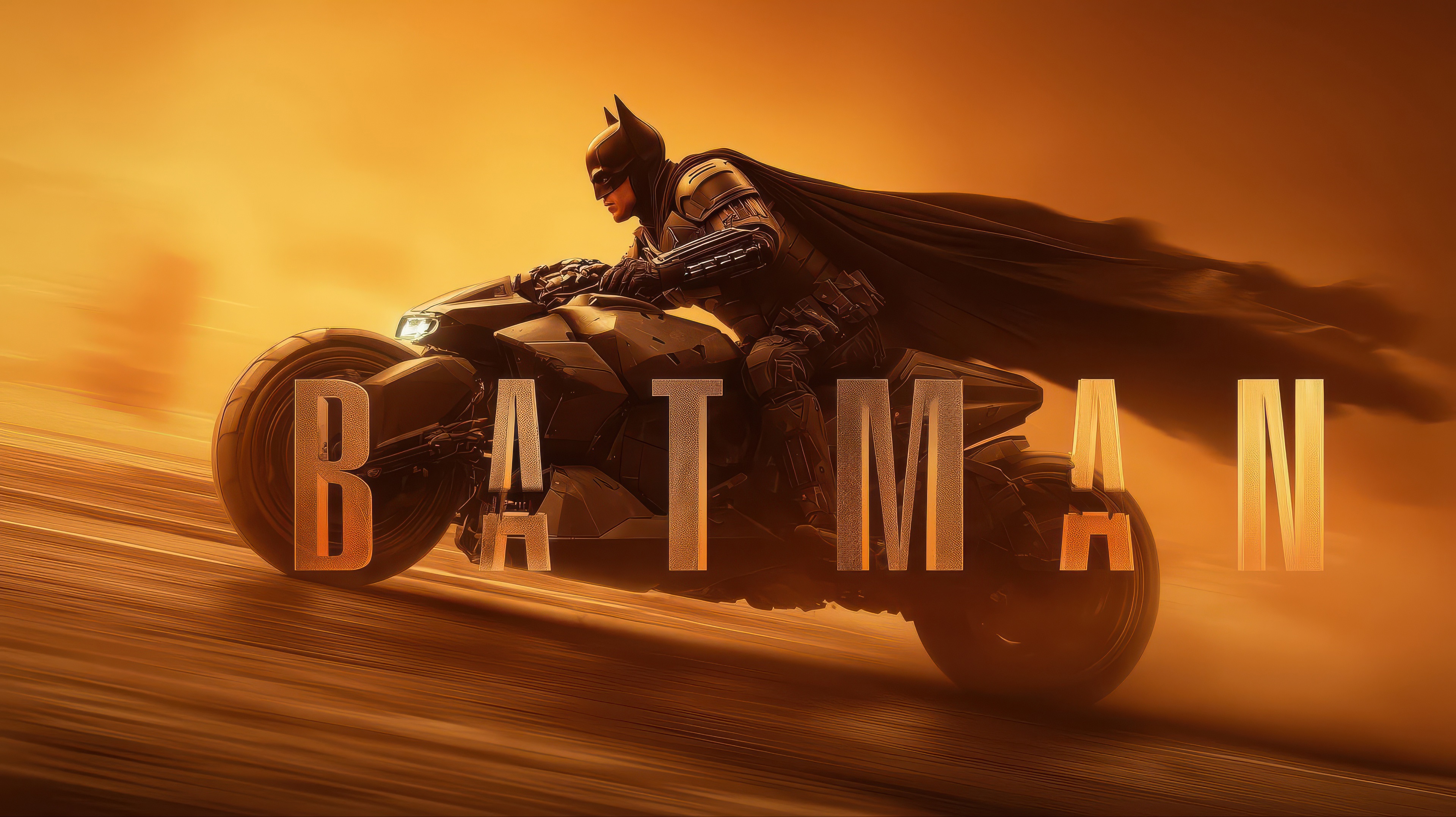 Batman on the Batcycle HD Wallpaper