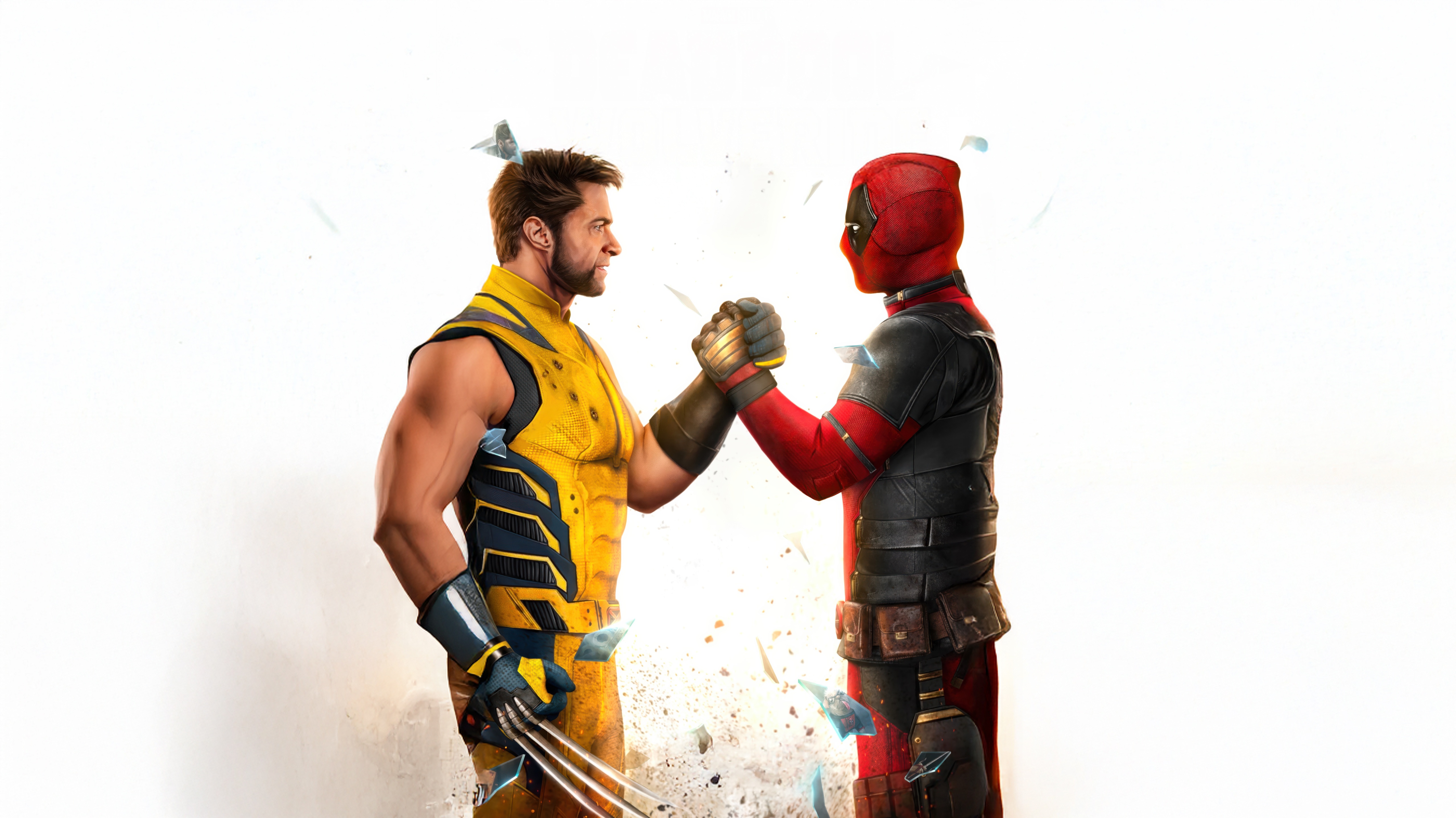Deadpool and Wolverine shaking hands HD Wallpaper