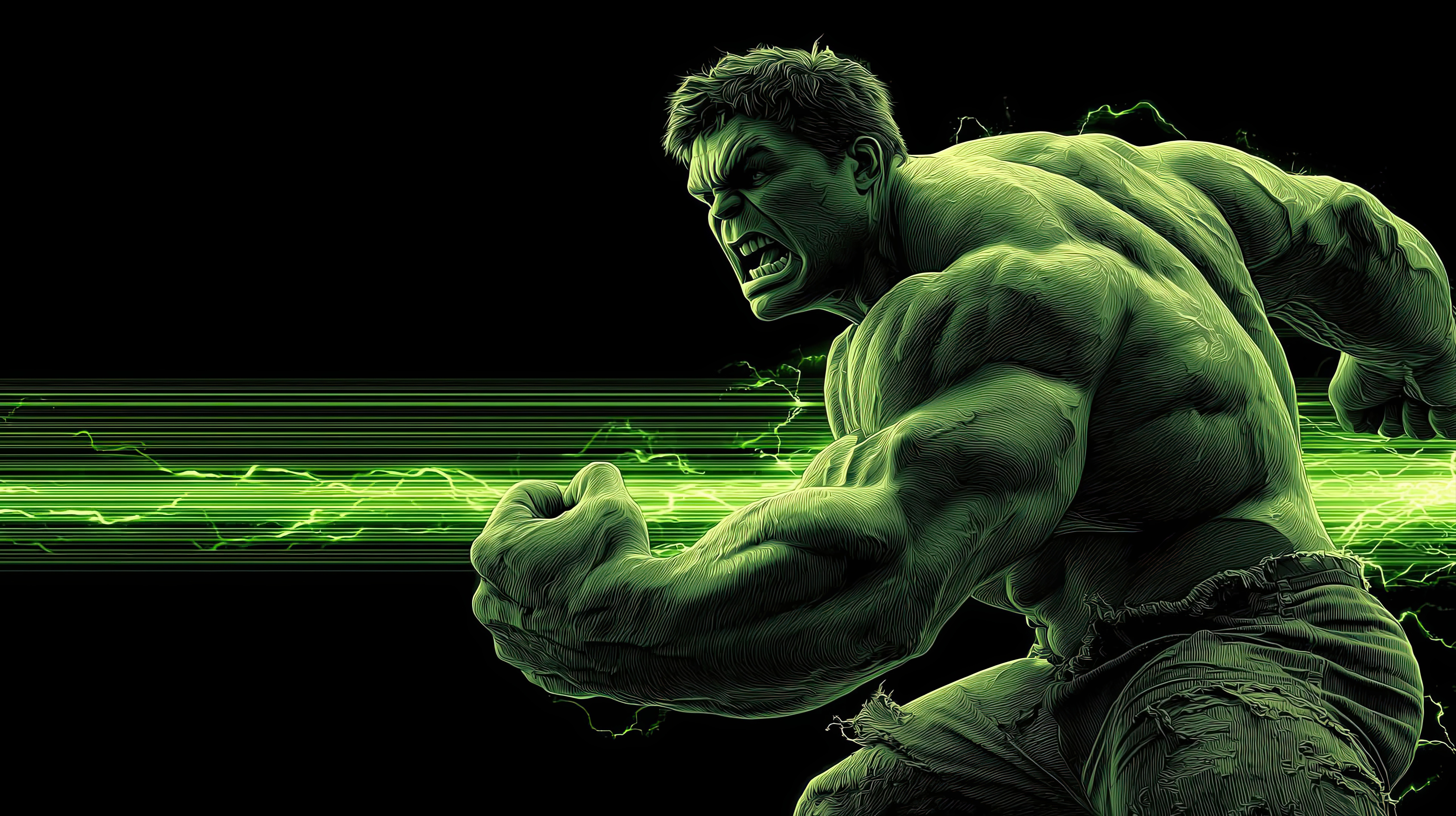 The Incredible Hulk Unleashing Raw Power HD Wallpaper