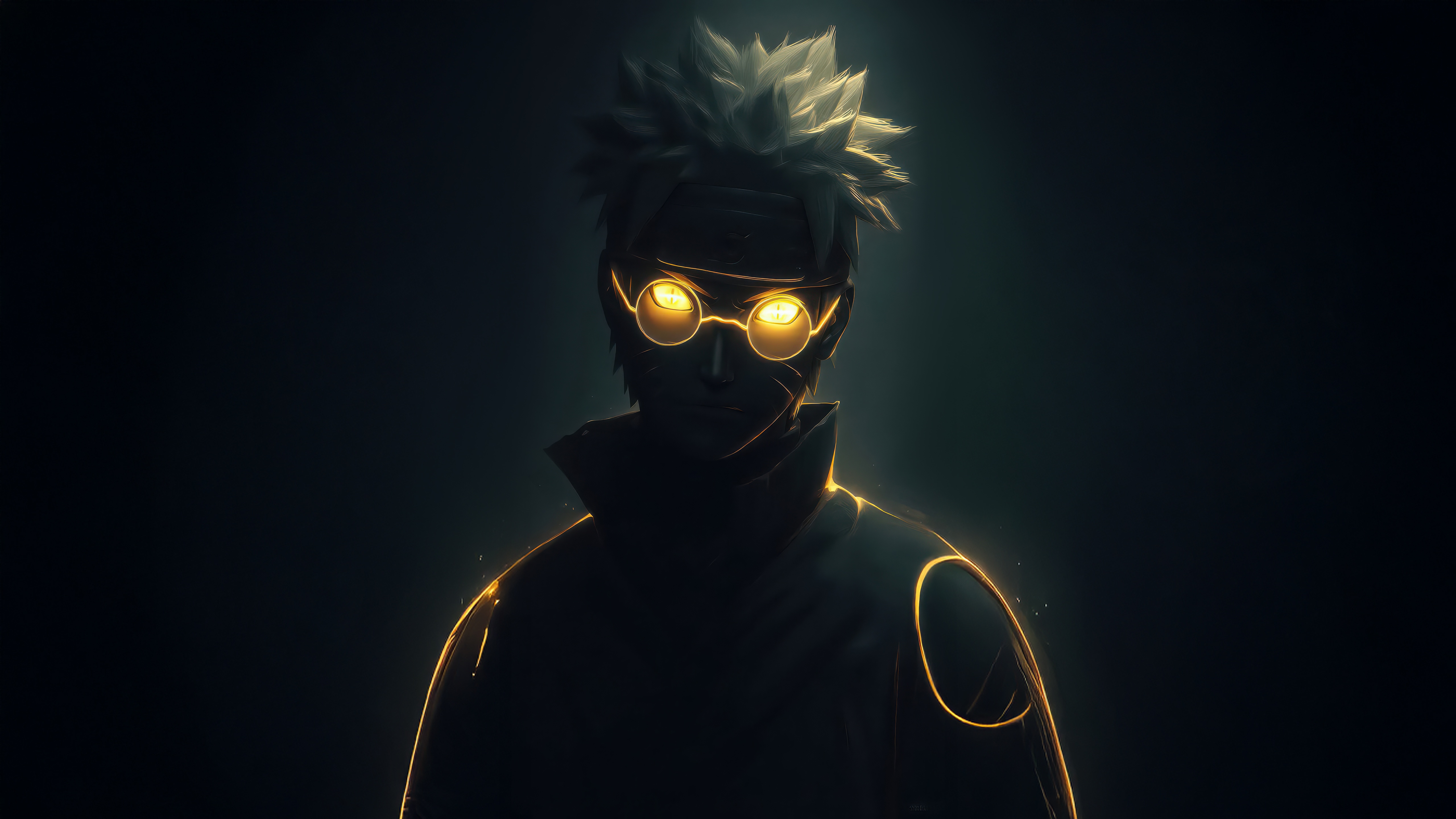 Gojo Satoru with glowing glasses HD Wallpaper