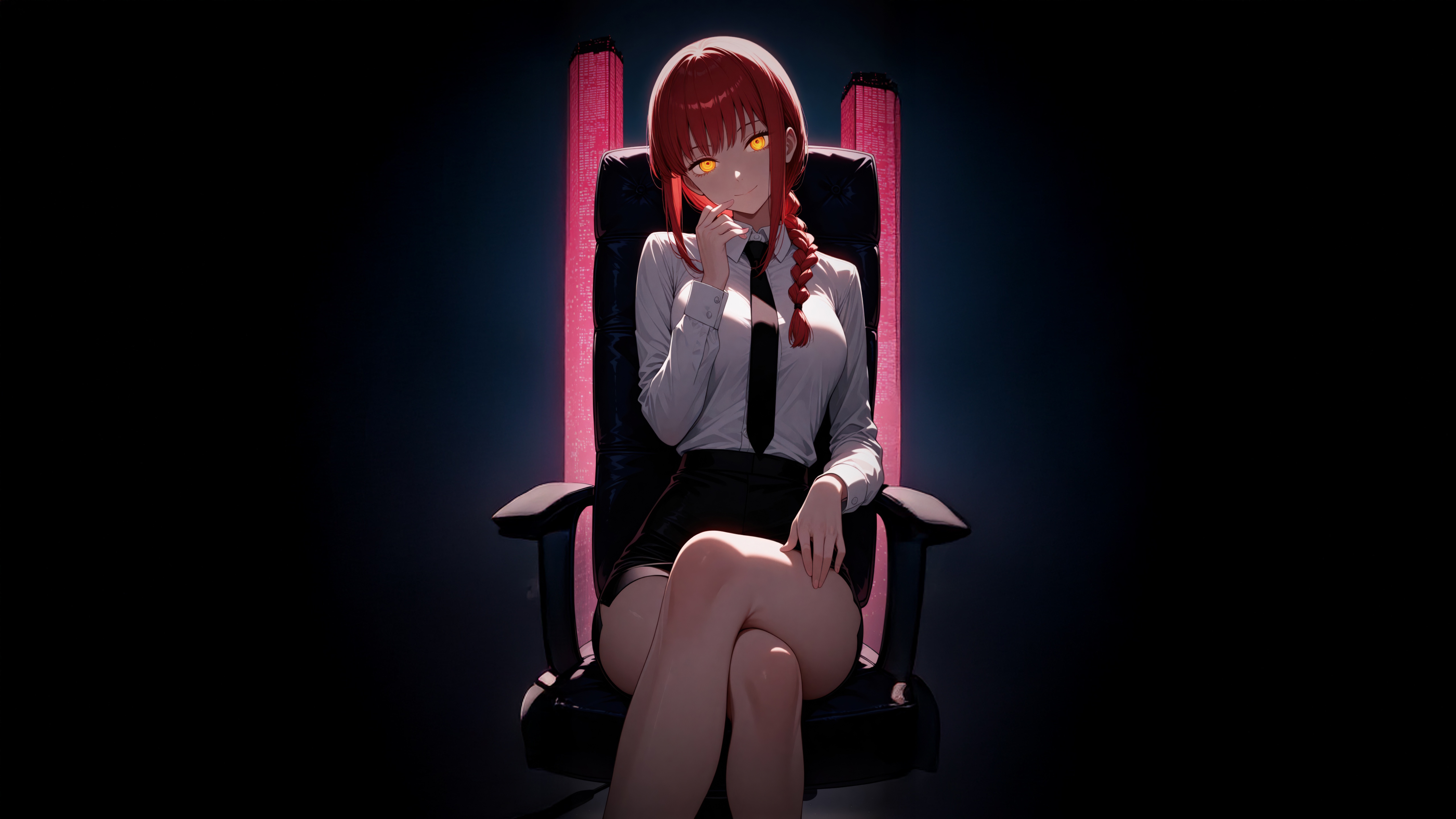 Makima Sitting in a Chair HD Wallpaper