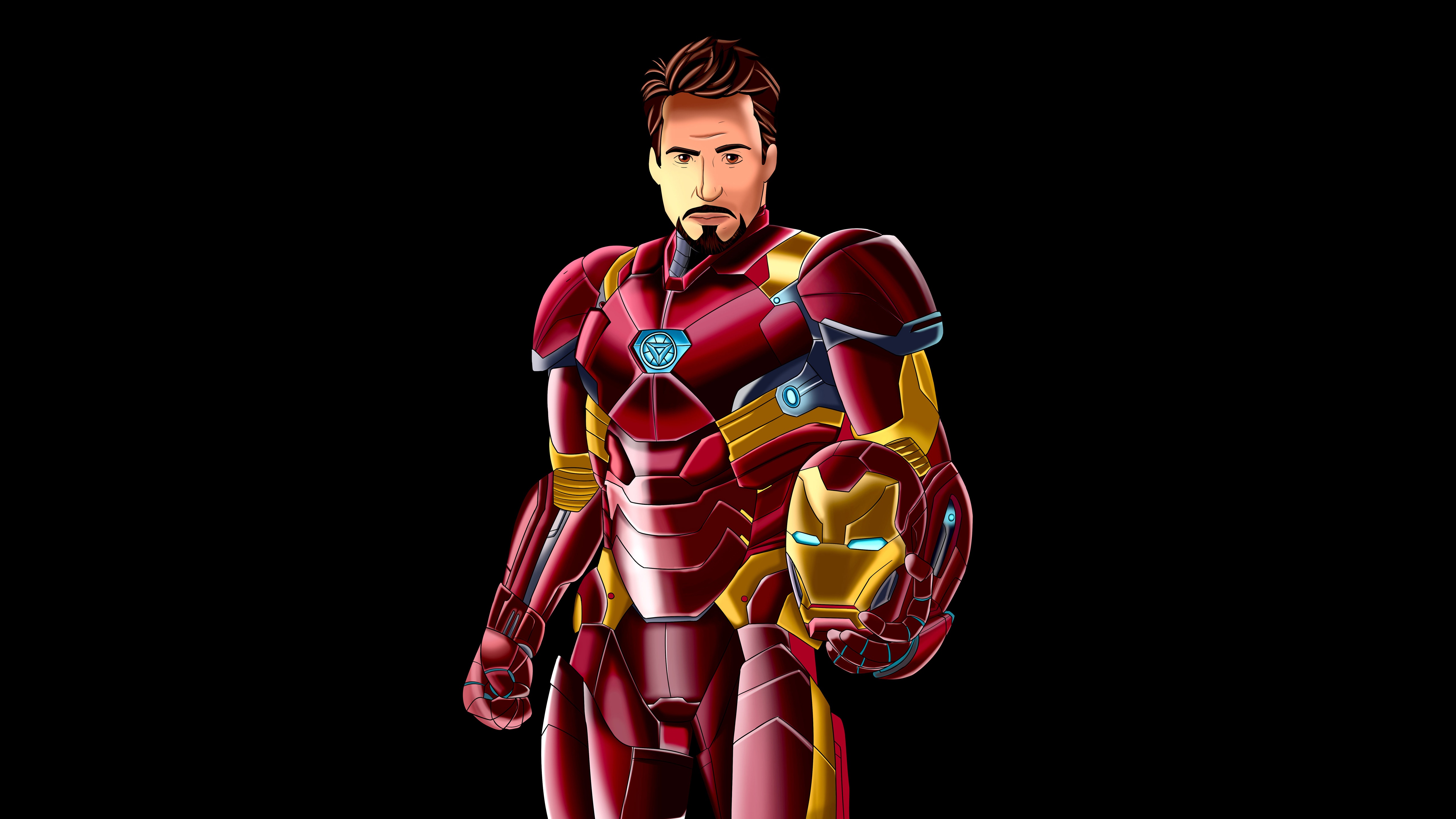 Iron Man holding his helmet HD Wallpaper