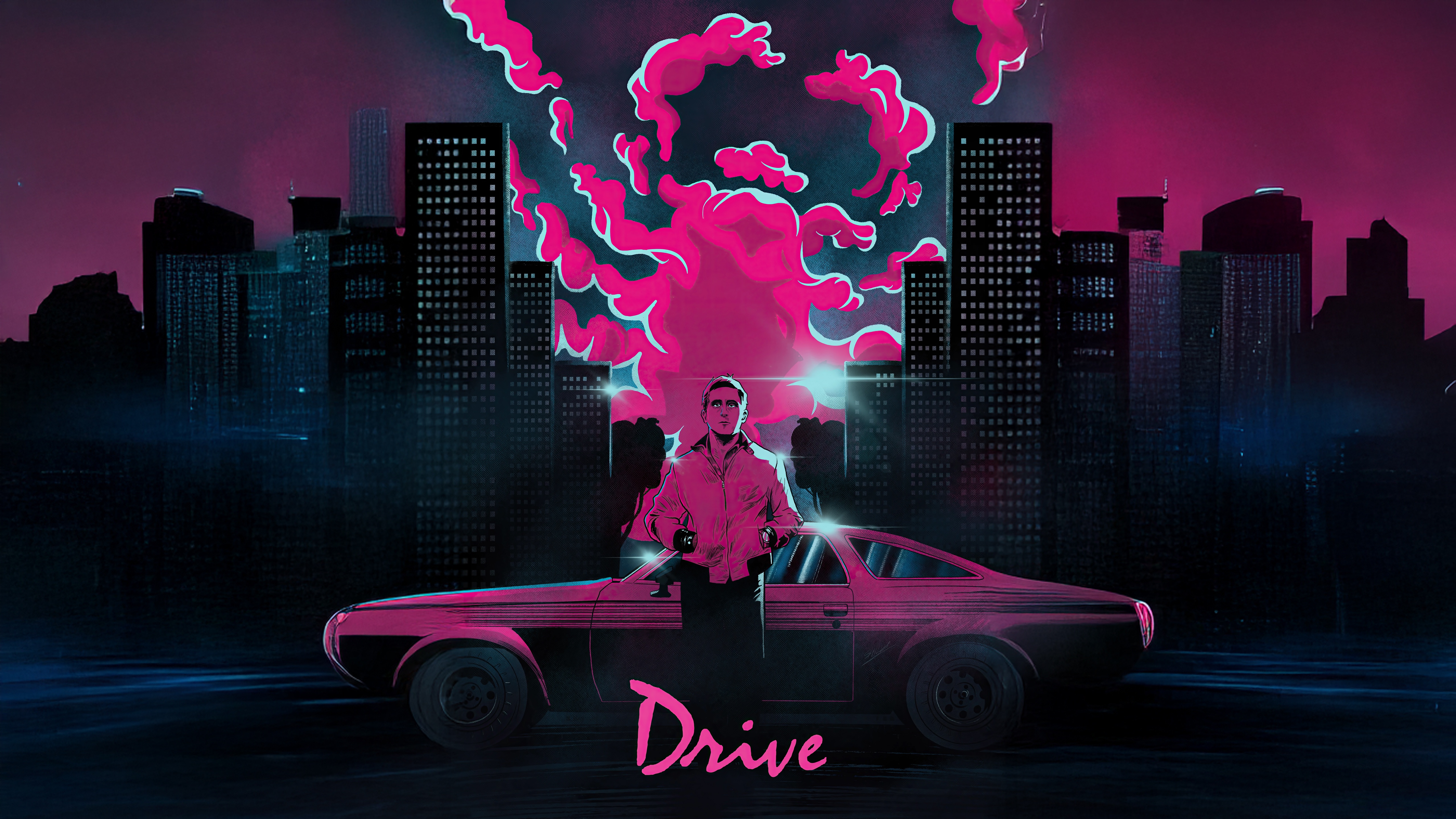 Ryan Gosling in Drive Movie Artwork HD Wallpaper