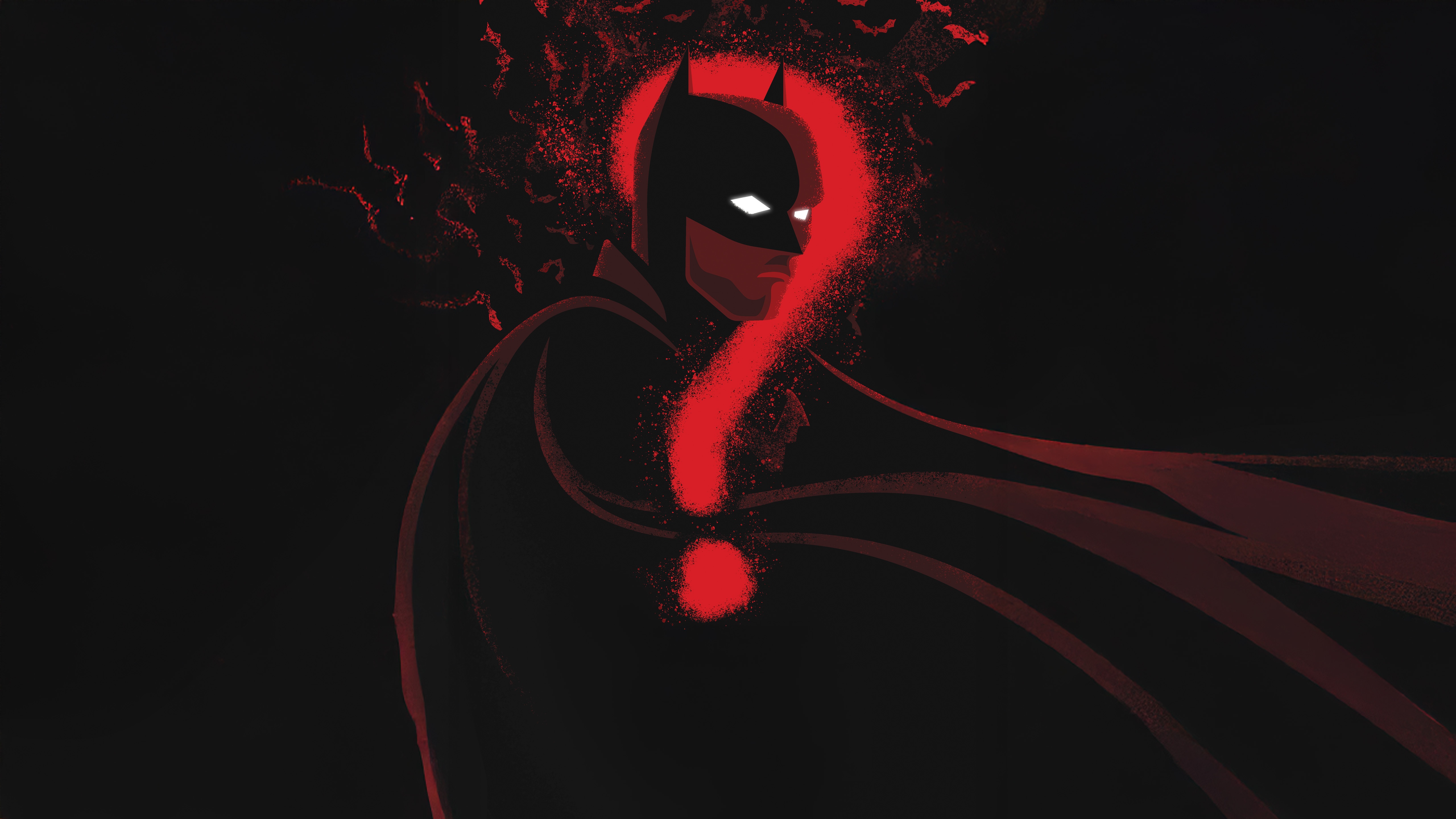 Batman with a Red Question Mark HD Wallpaper