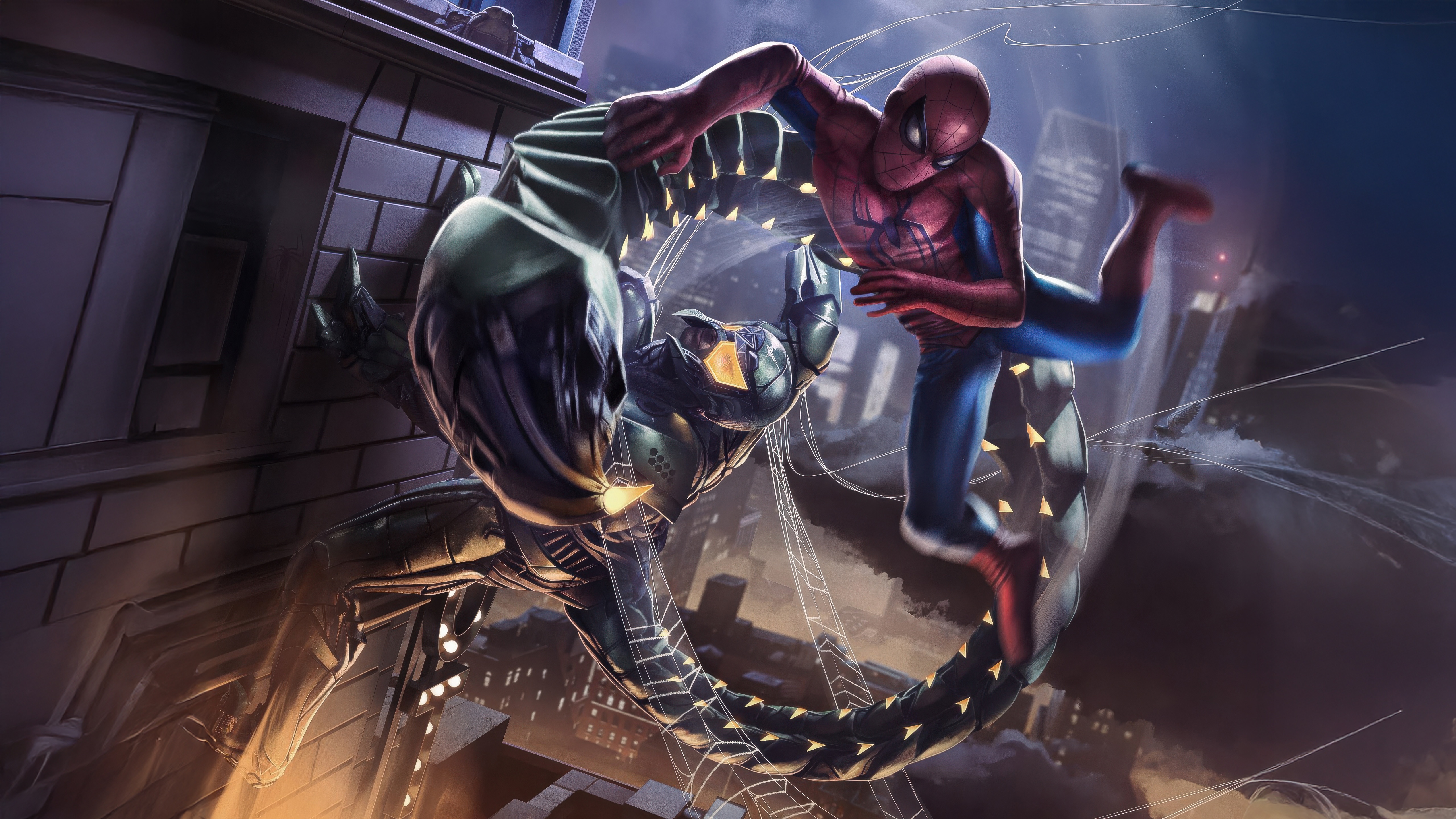 Spider-Man fighting the Green Goblin HD Wallpaper