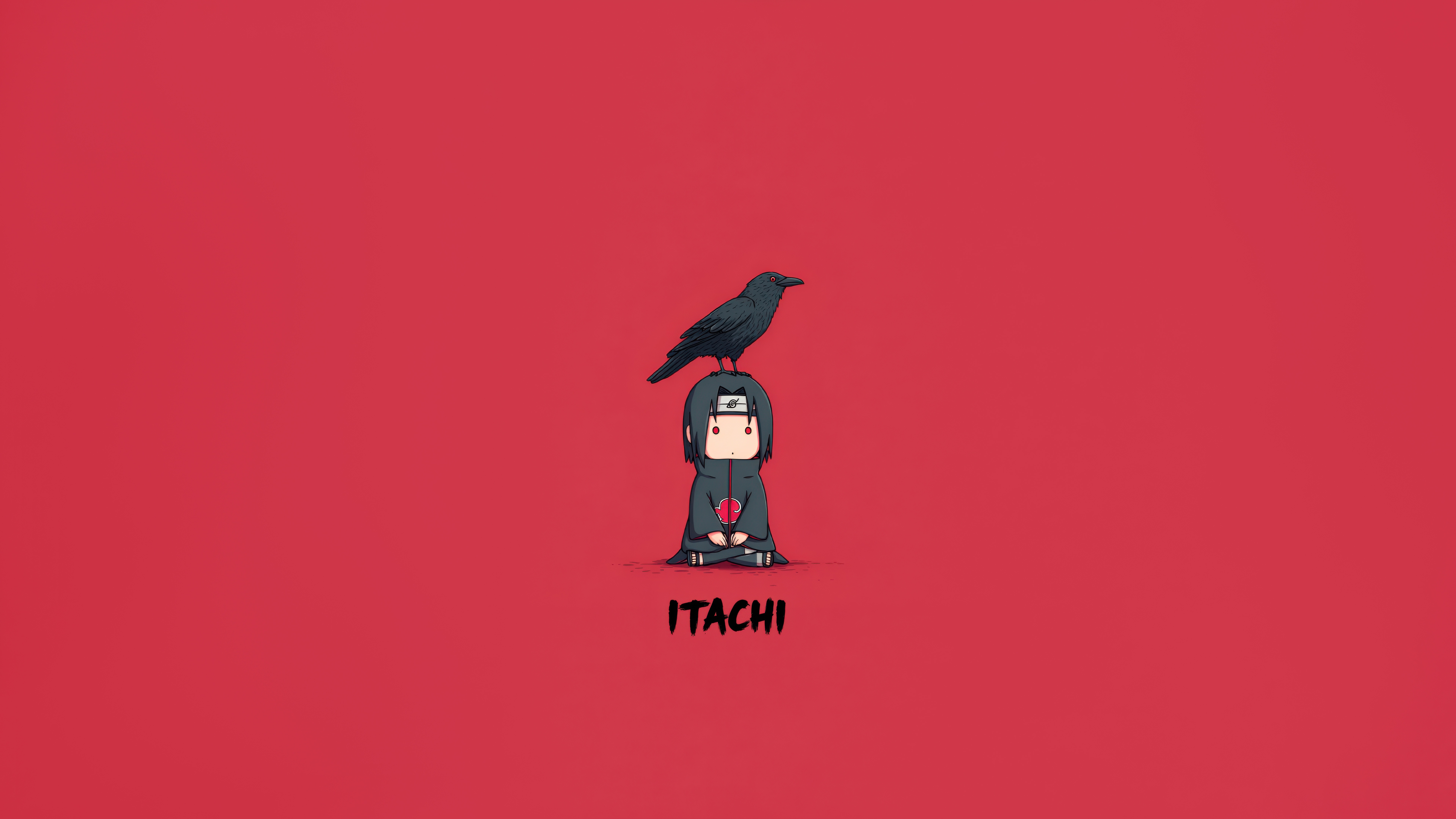 Chibi Itachi Uchiha with a Crow HD Wallpaper