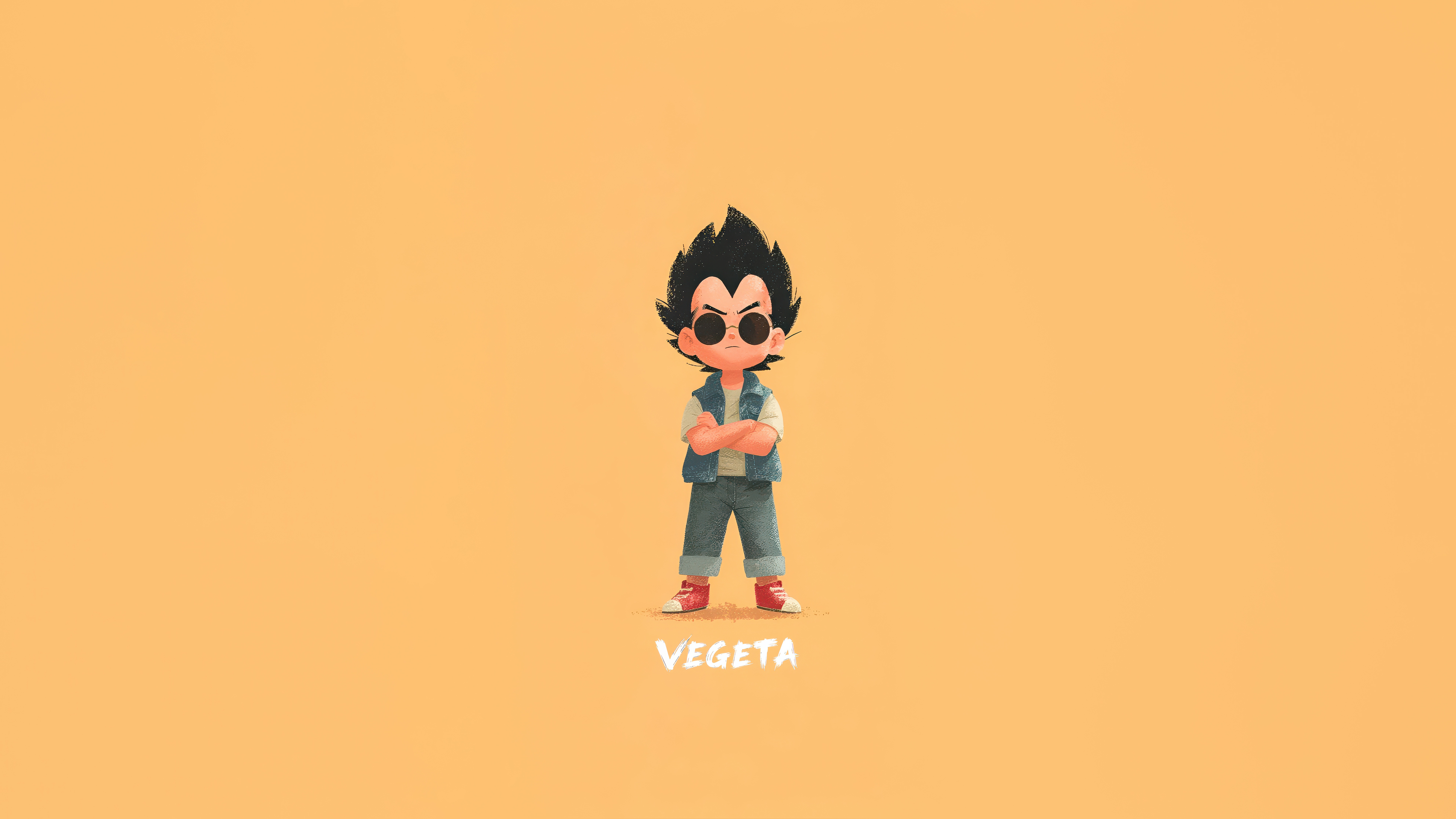 Chibi Vegeta in Casual Outfit HD Wallpaper
