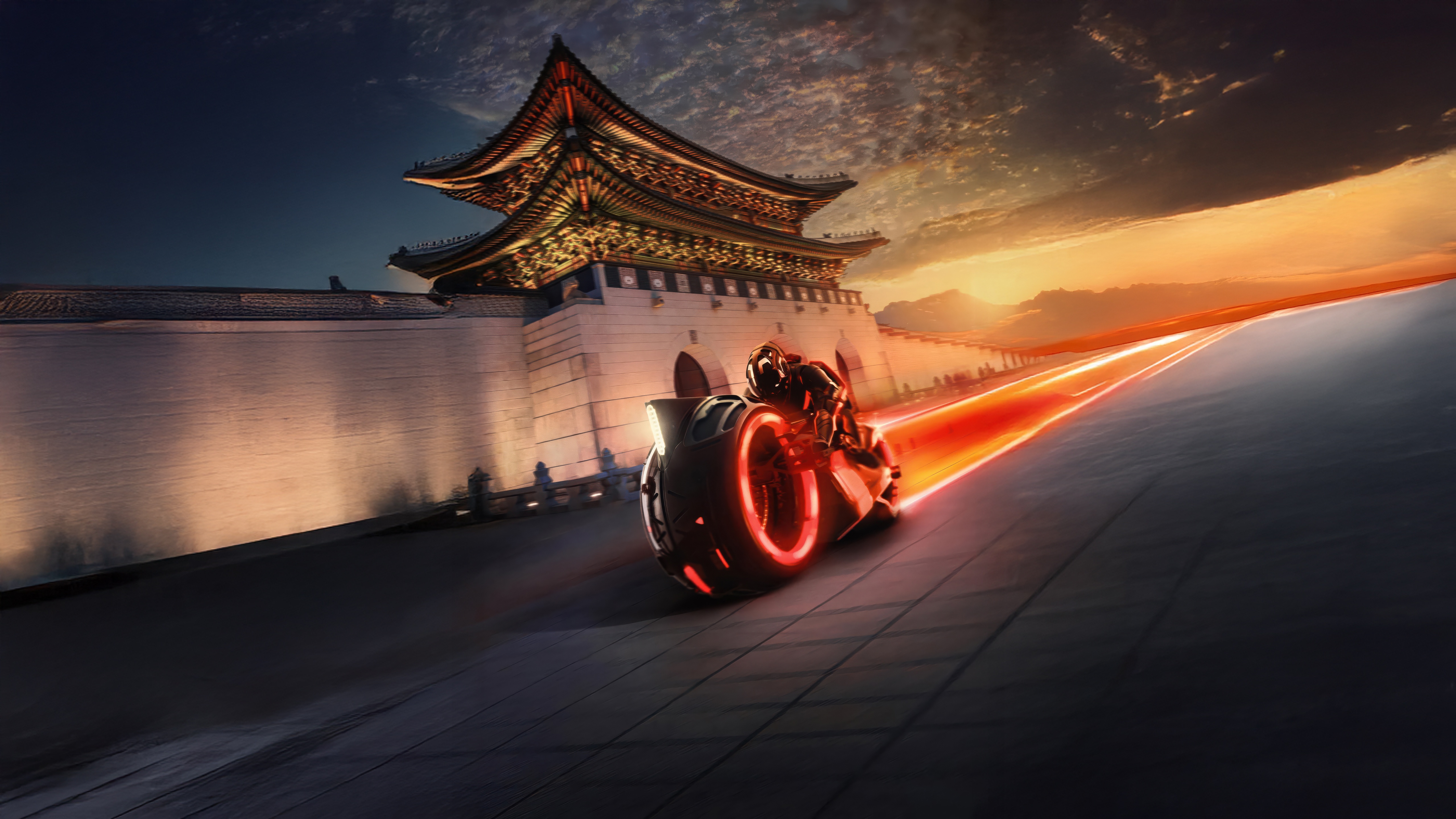 Tron Ares In Electric Red HD Wallpaper