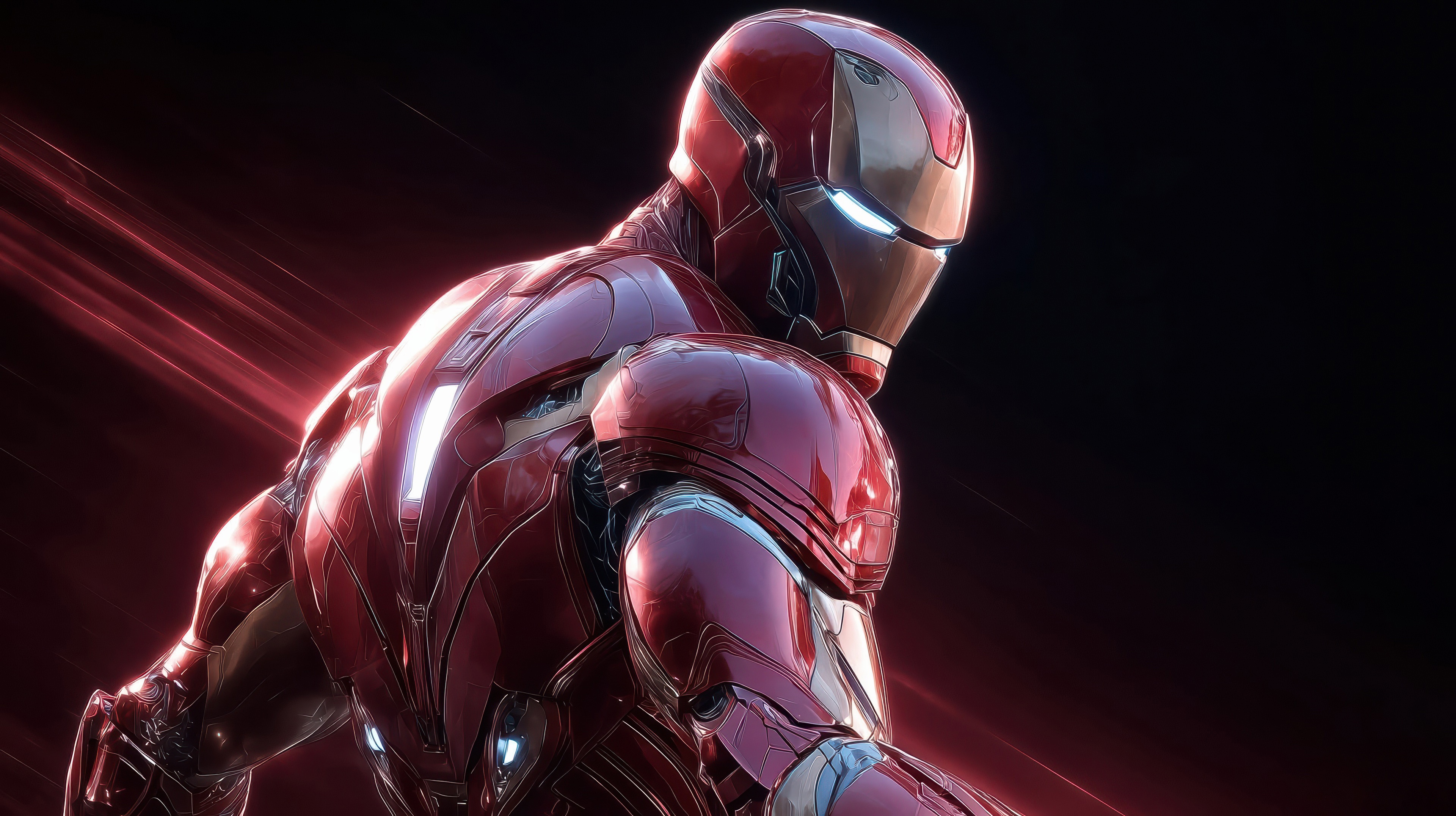 Iron Man in red and gold armor HD Wallpaper