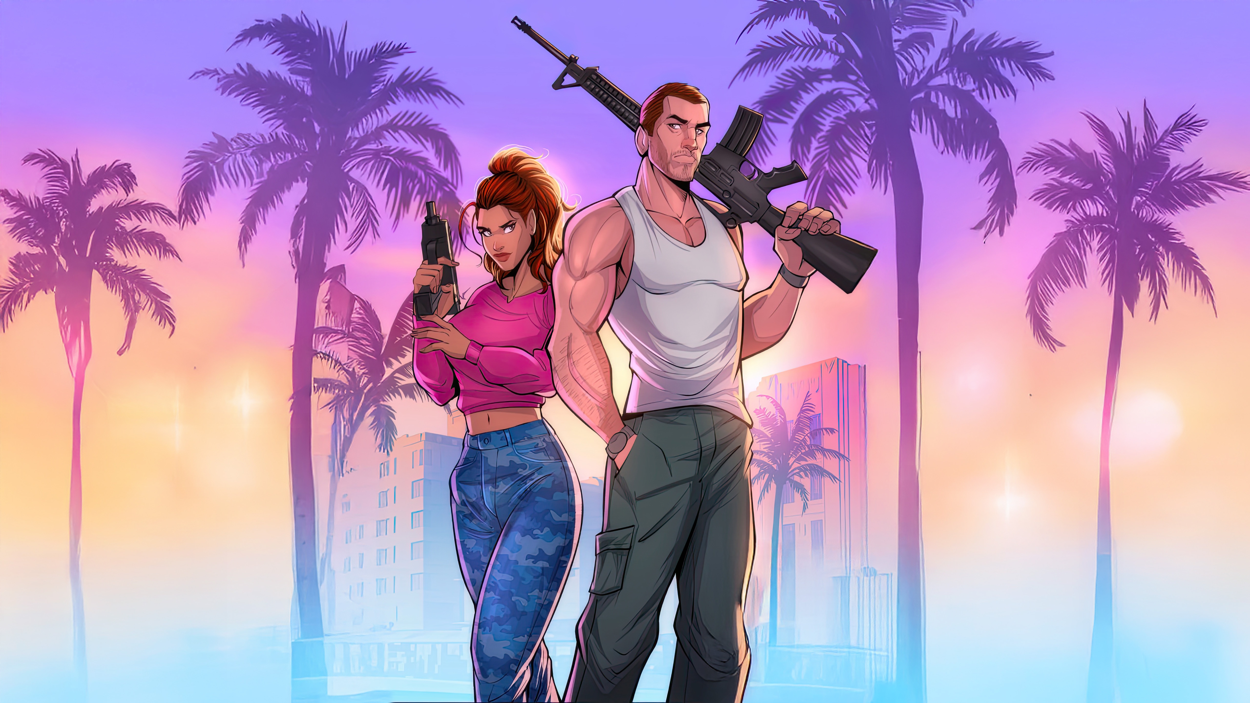 Jason and Lucia from GTA 6 HD Wallpaper