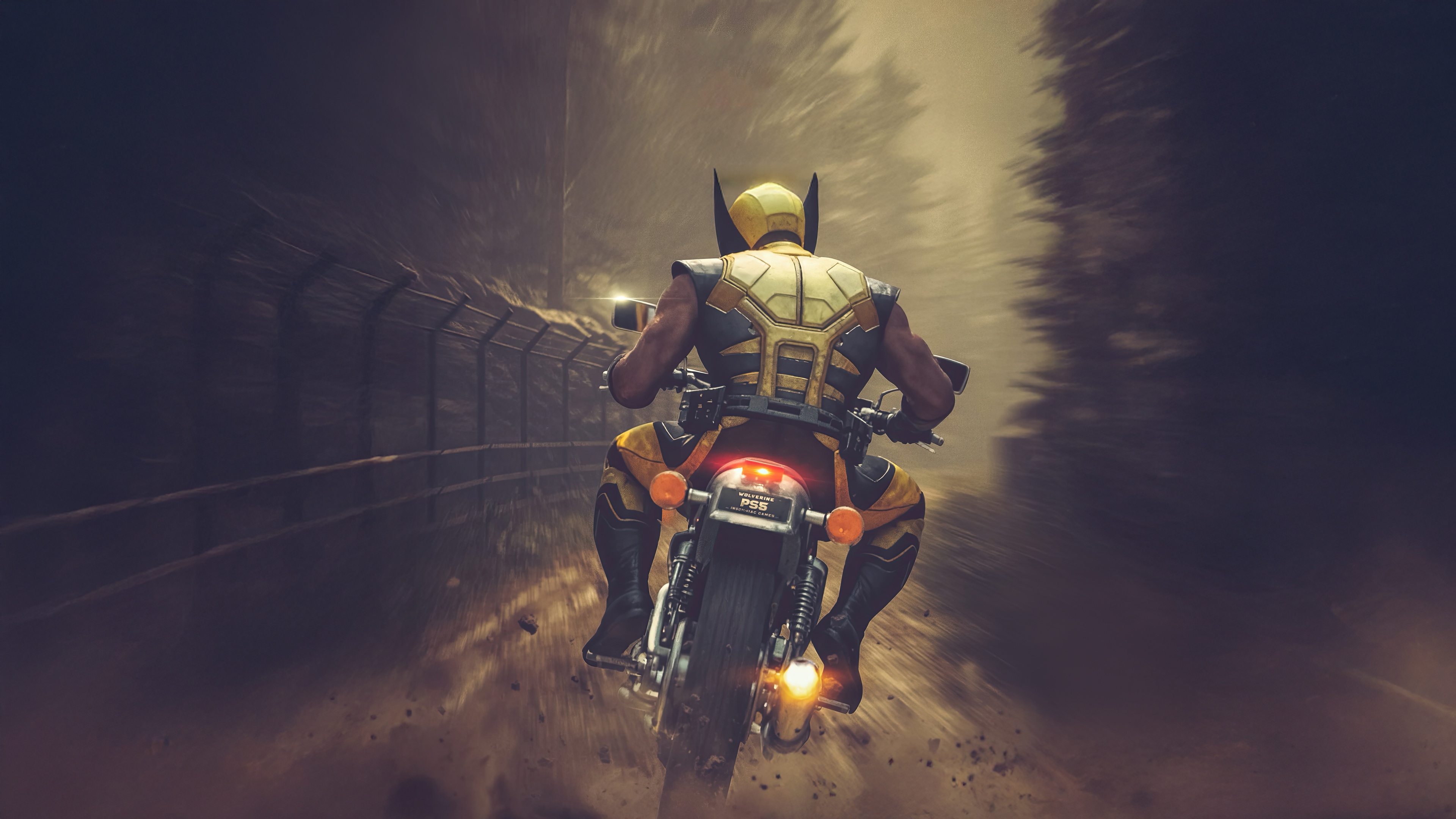 Wolverine Riding a Motorcycle HD Wallpaper