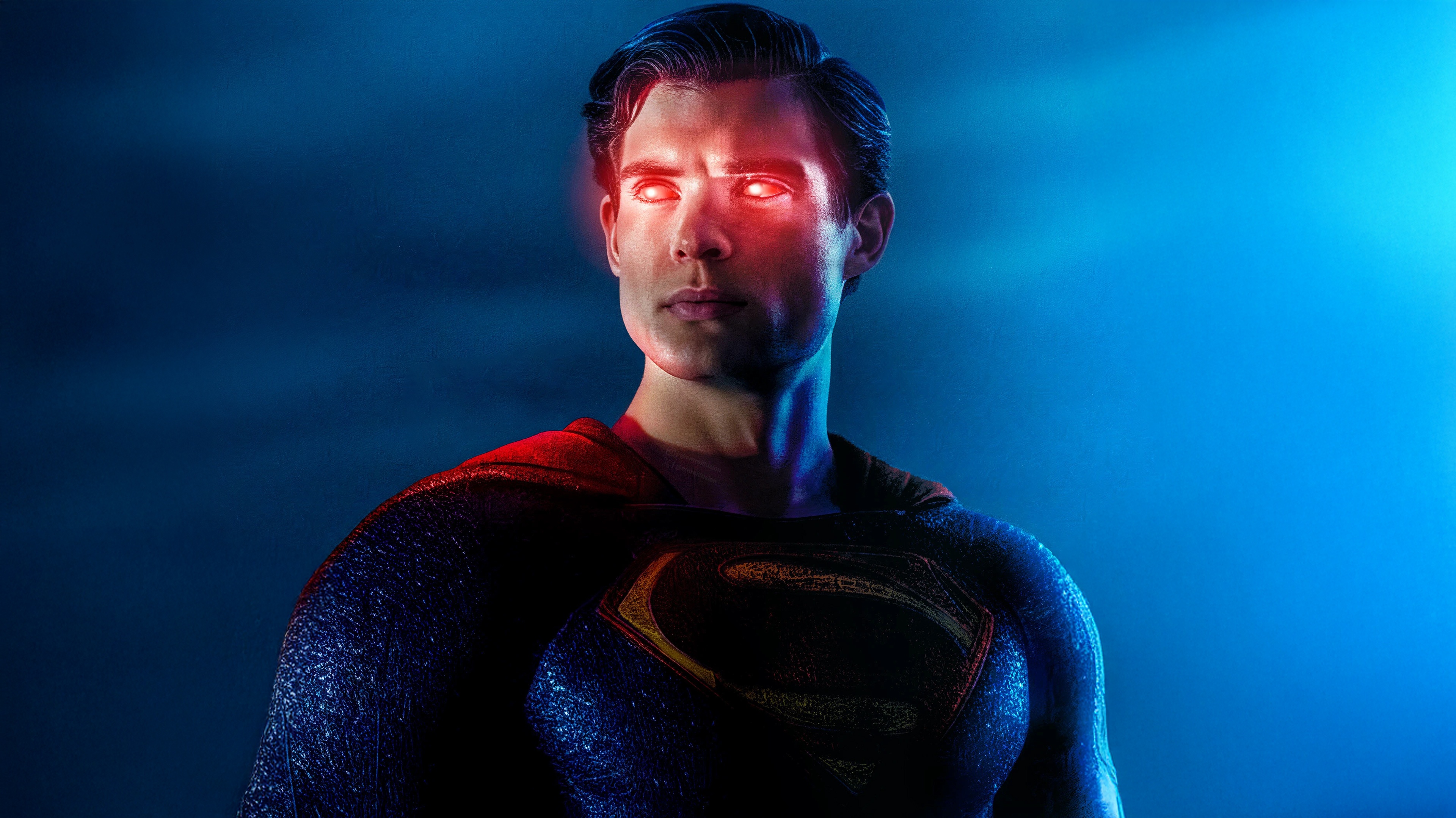 Superman with red heat vision HD Wallpaper