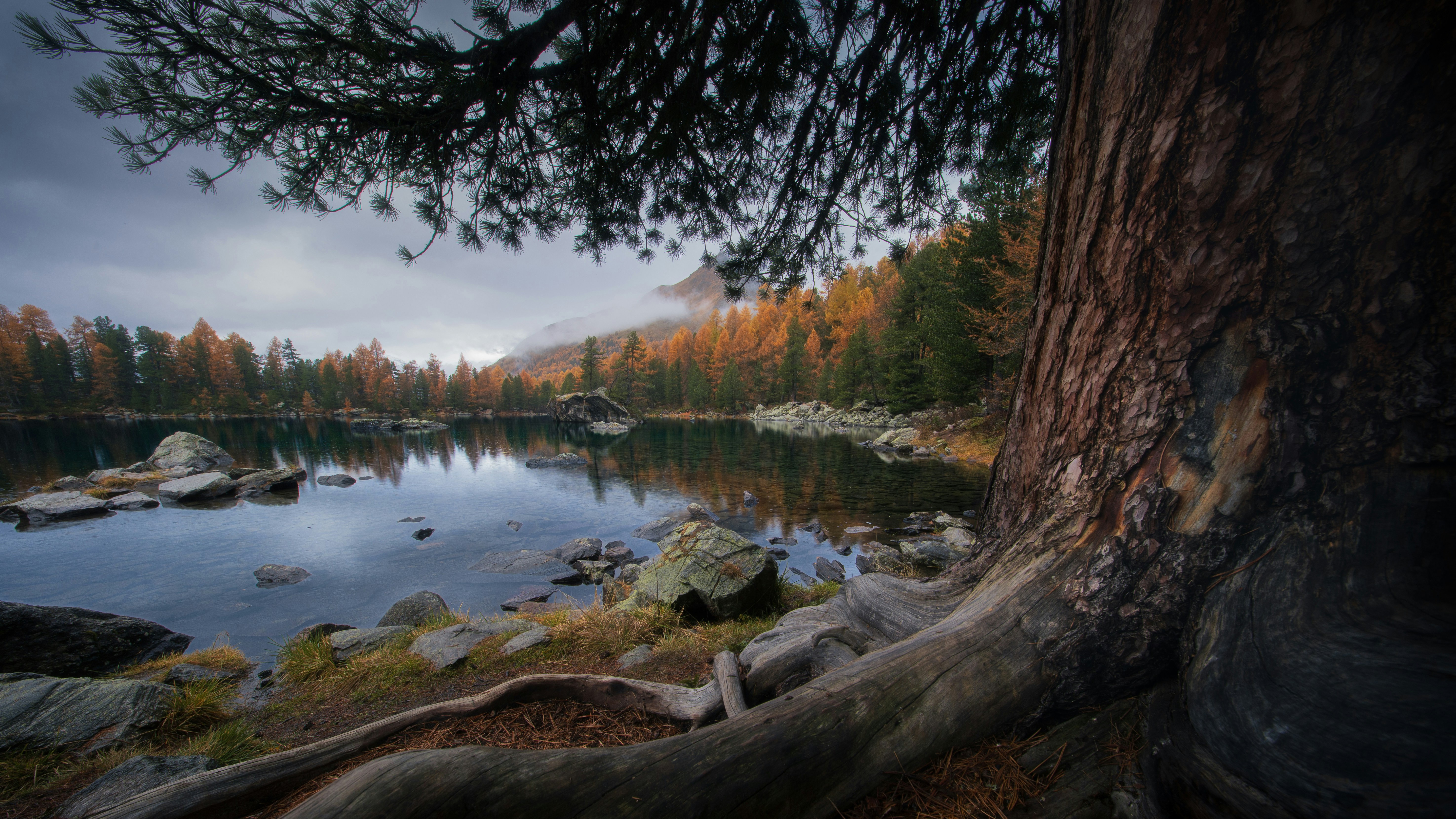 Autumn Scenery Of A Swiss Mountain Lake HD Wallpaper
