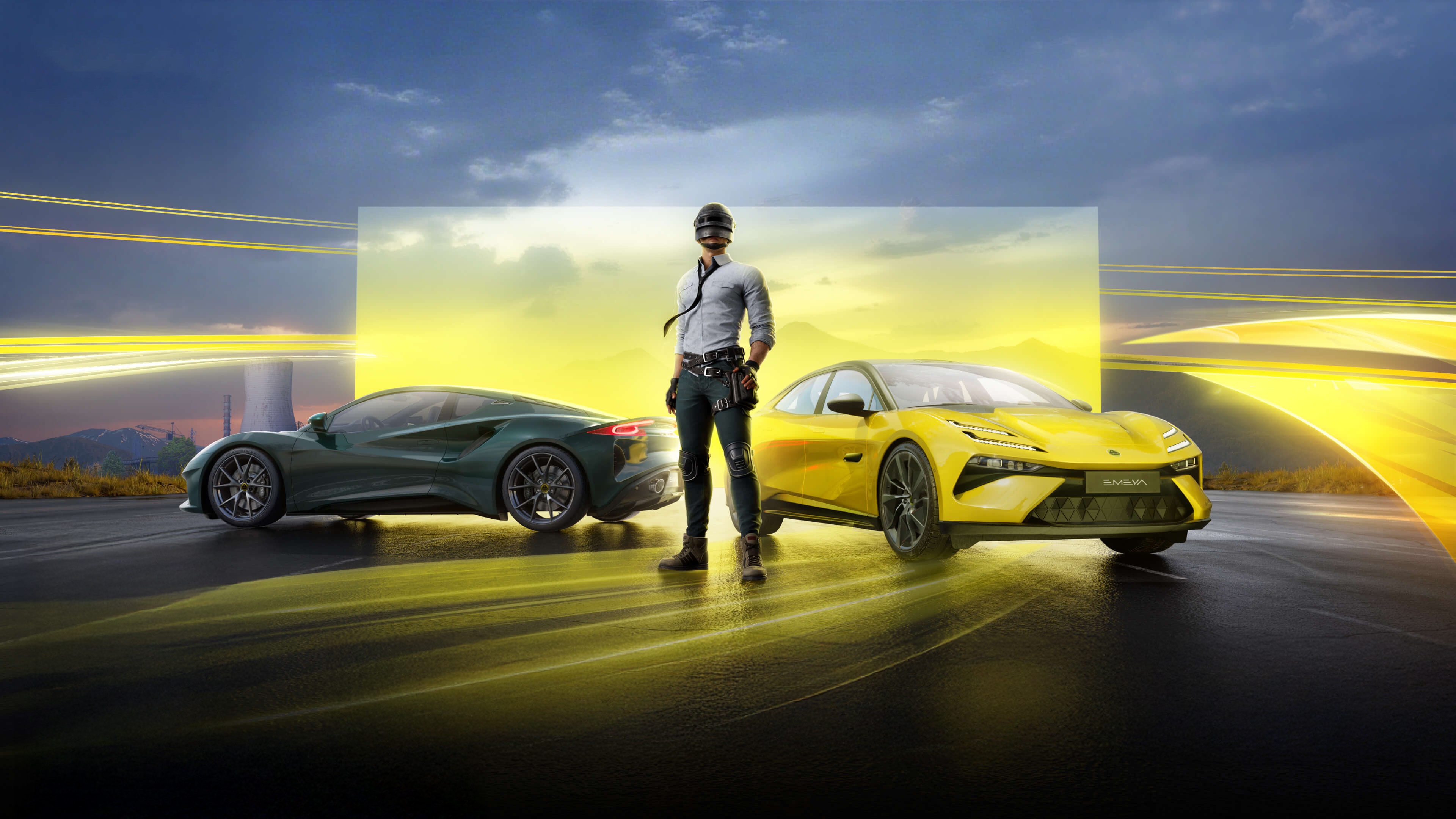 PUBG Mobile X Lotus Cars and Character HD Wallpaper