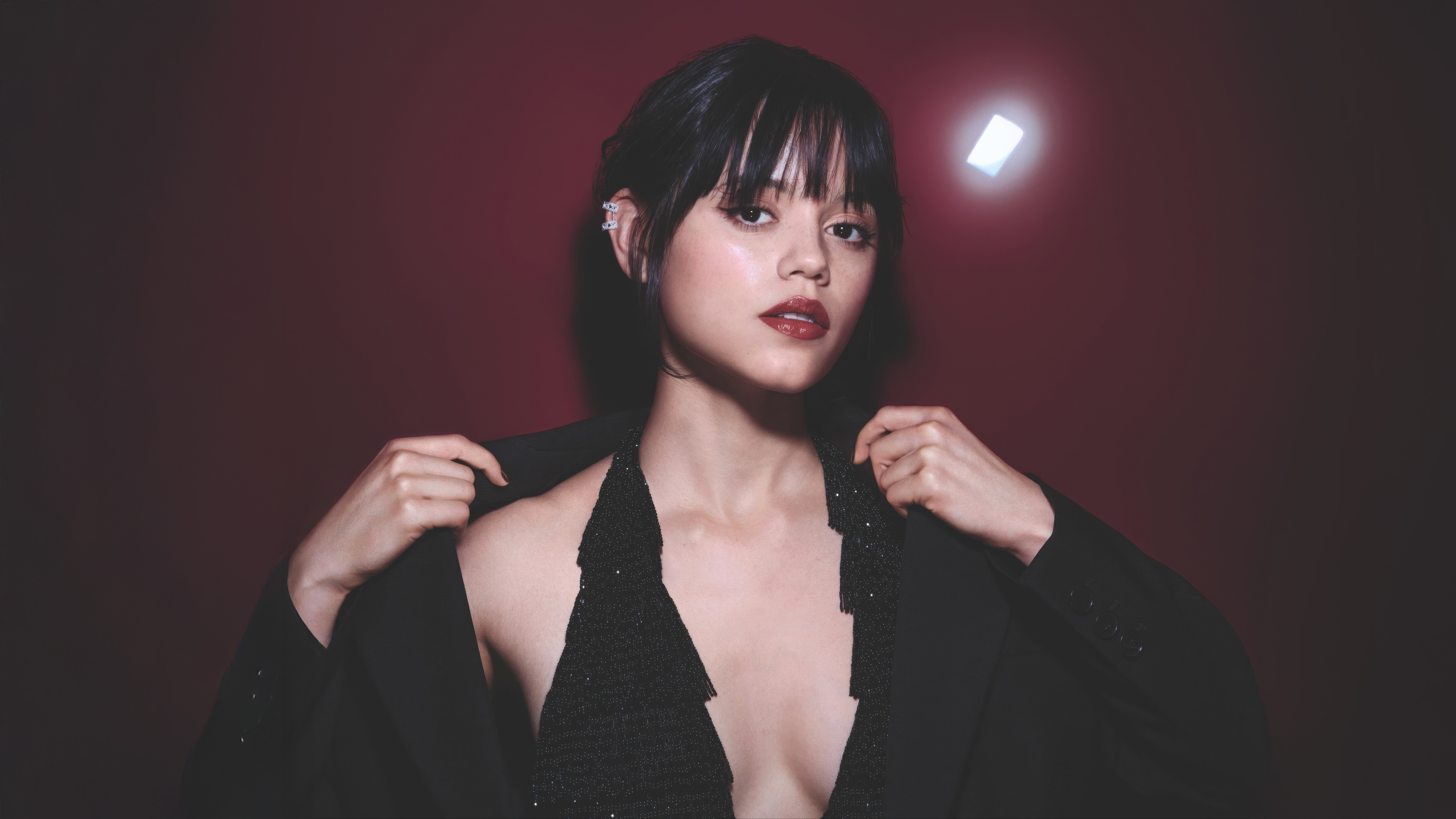 Jenna Ortega in Dior Rouge Campaign HD Wallpaper