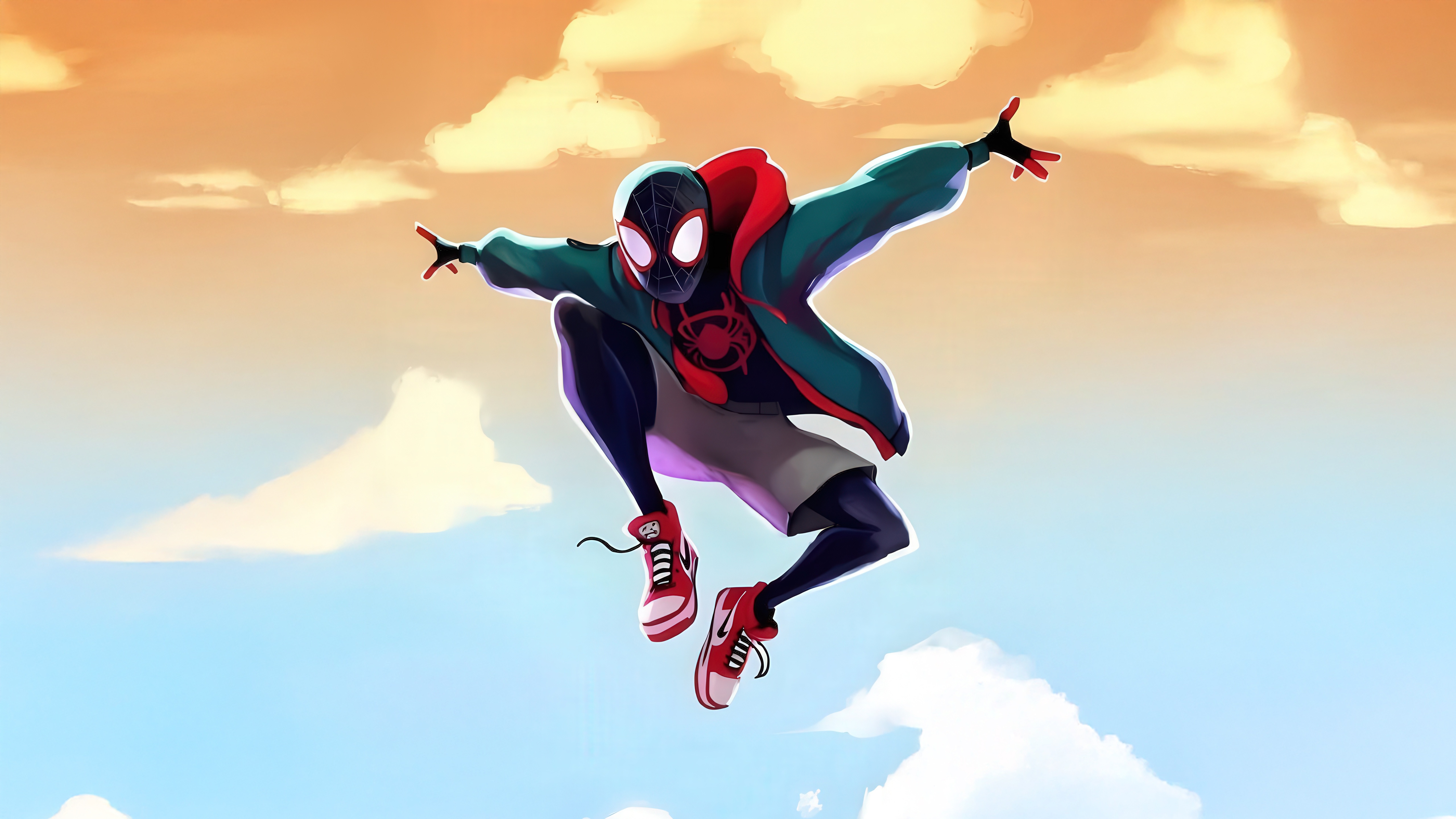 Miles Morales Spider-Man in the Sky HD Wallpaper