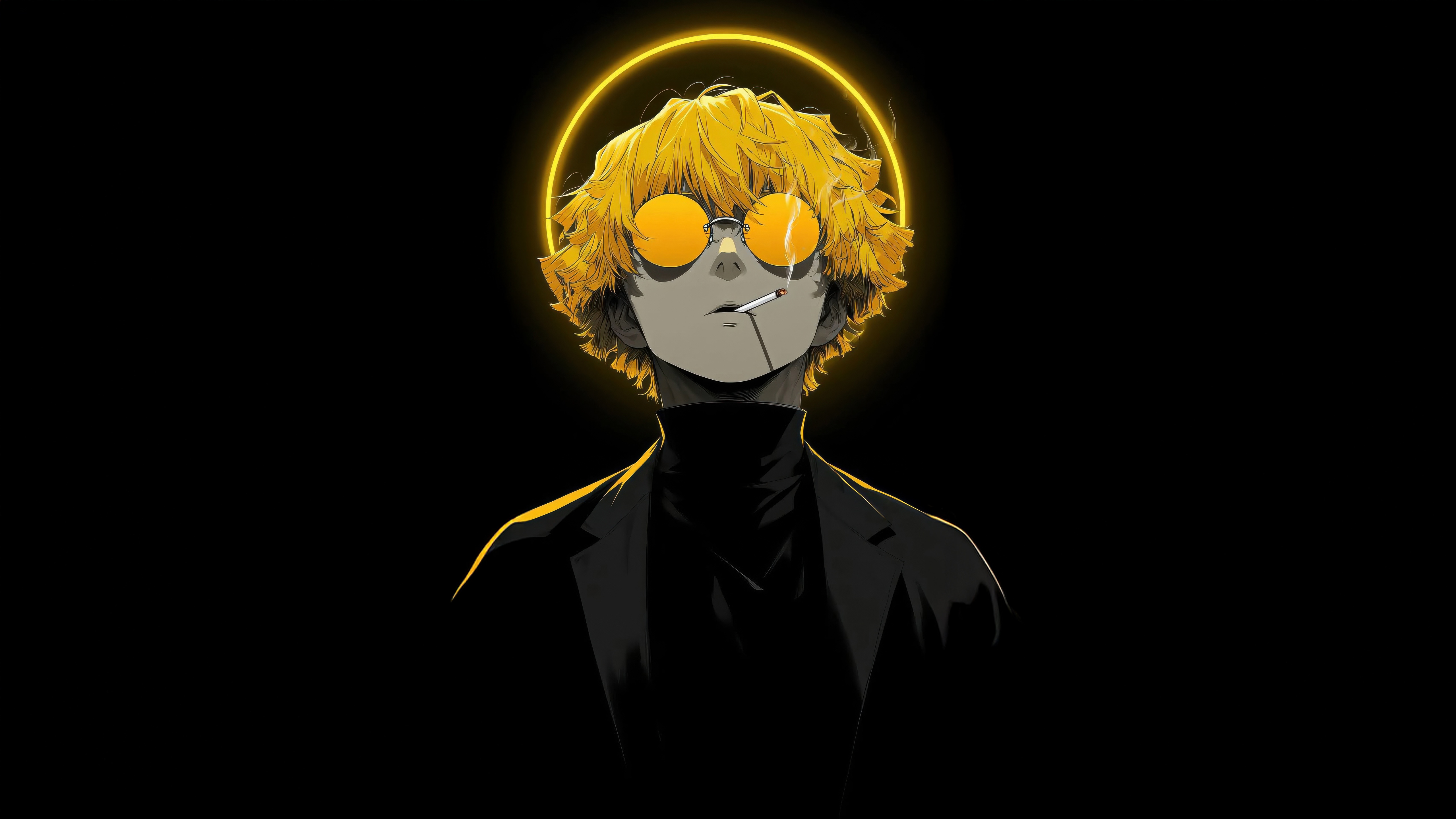 Zenitsu Agatsuma with Yellow Halo and Sunglasses HD Wallpaper