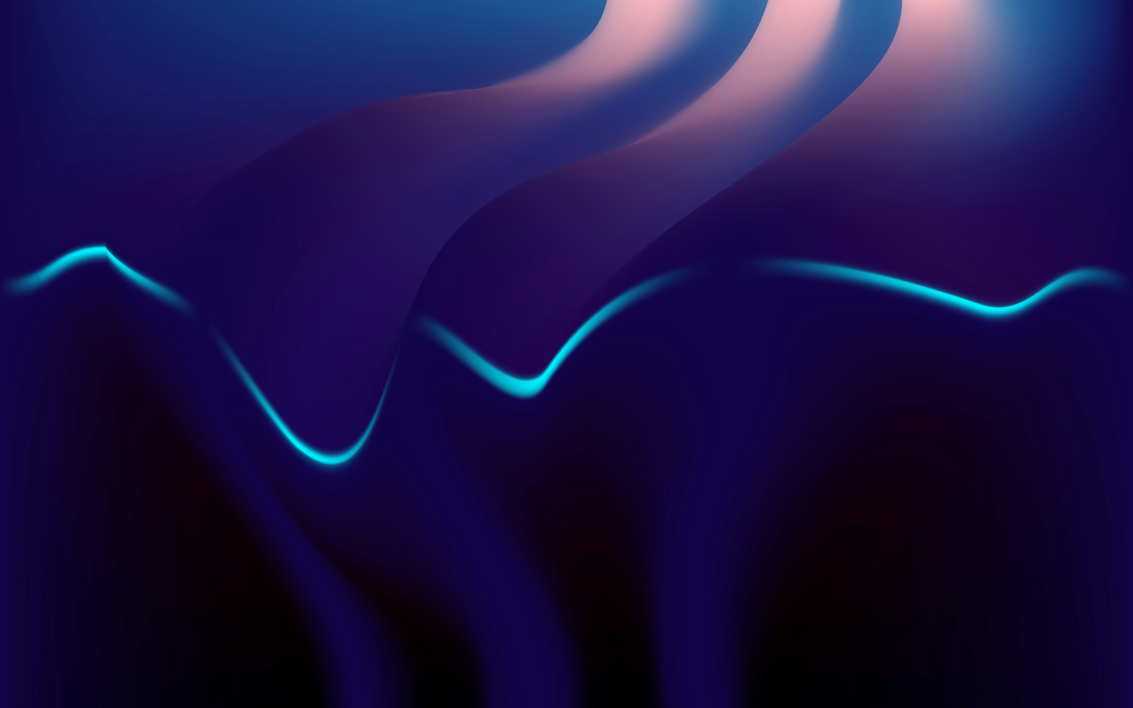 Abstract Blue Light Flowing Waves HD Wallpaper