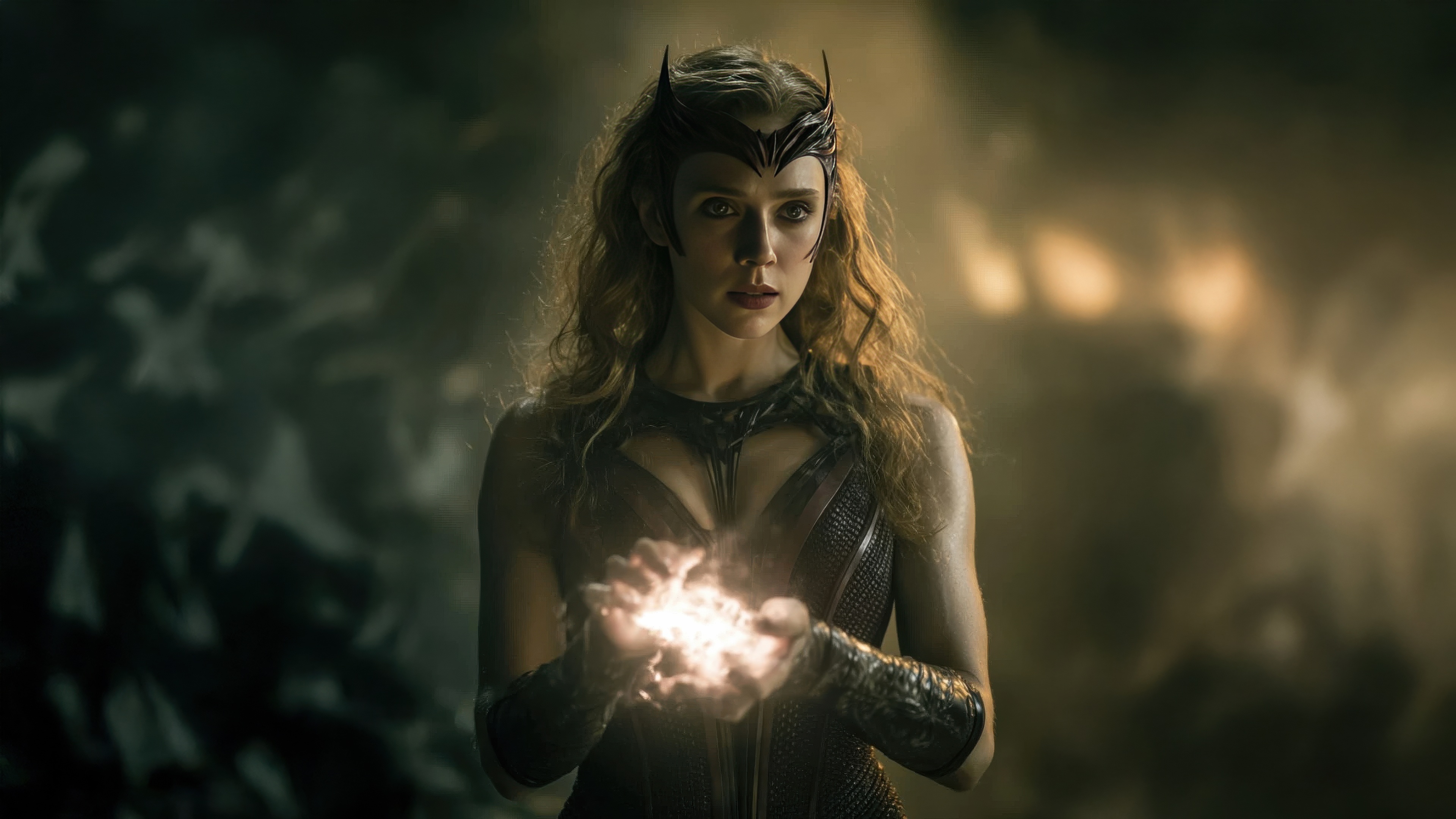 Scarlet Witch with glowing hands HD Wallpaper