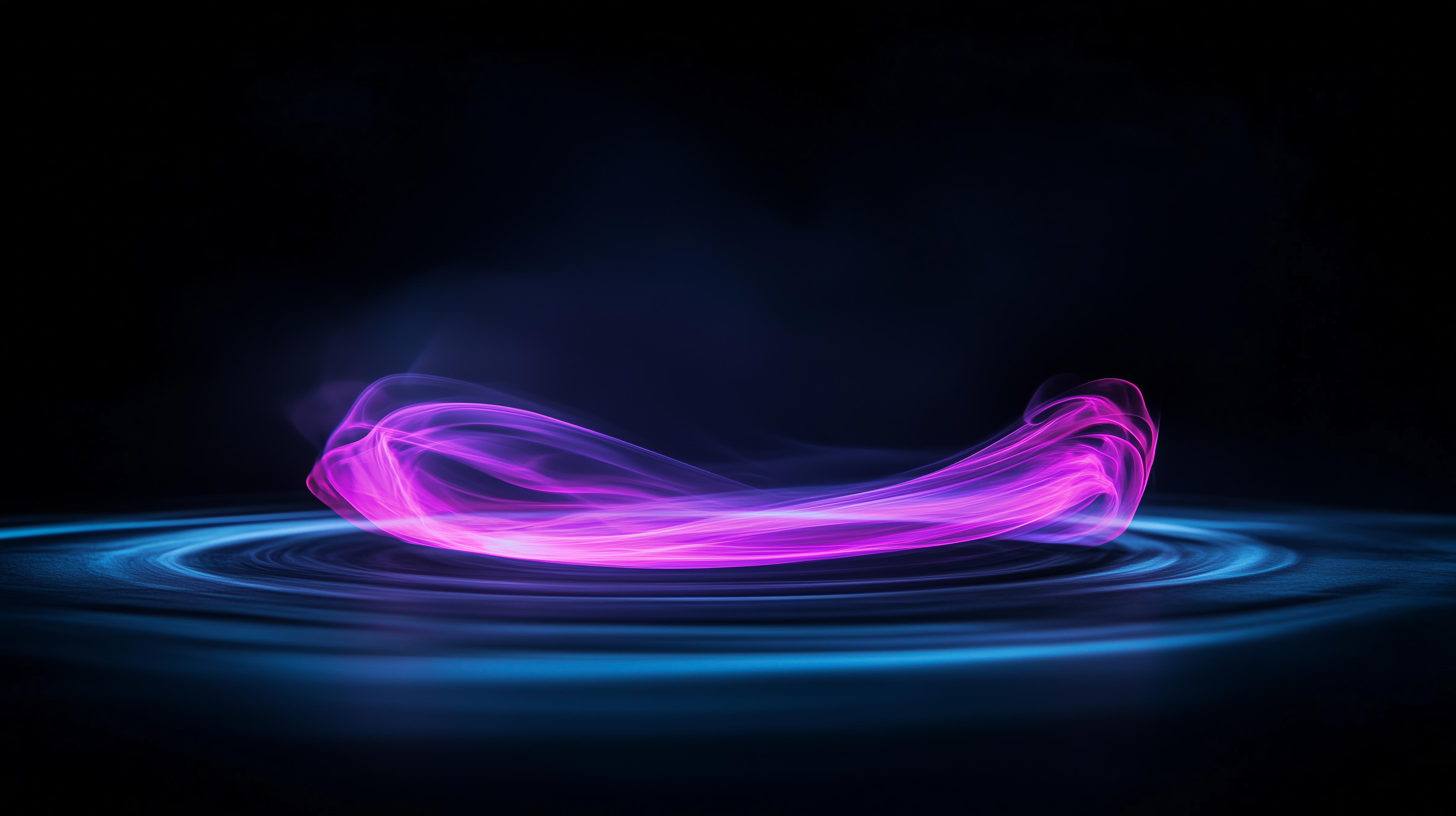 Abstract purple and blue light streaks on water HD Wallpaper