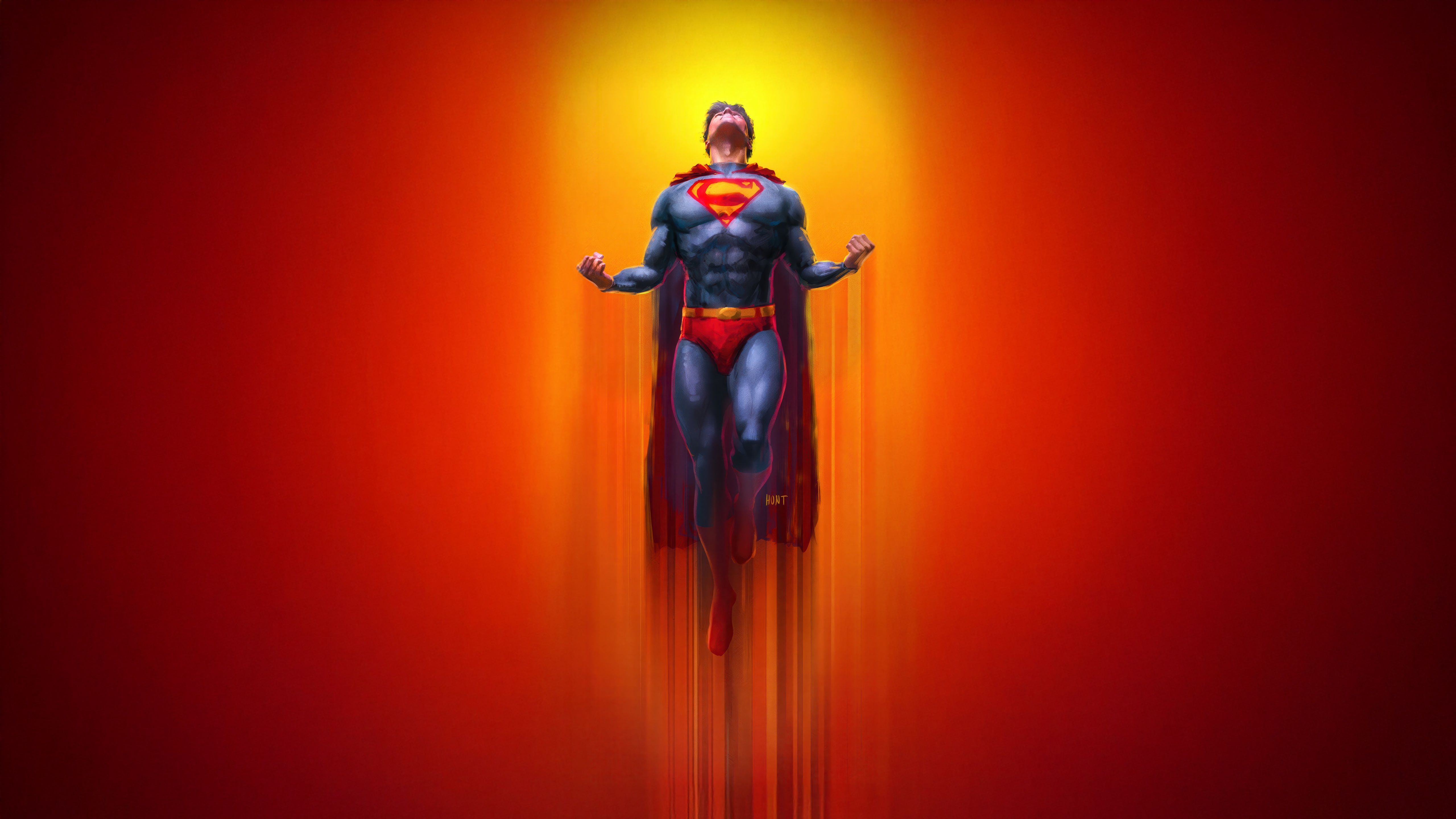 Superman flying with cape billowing HD Wallpaper