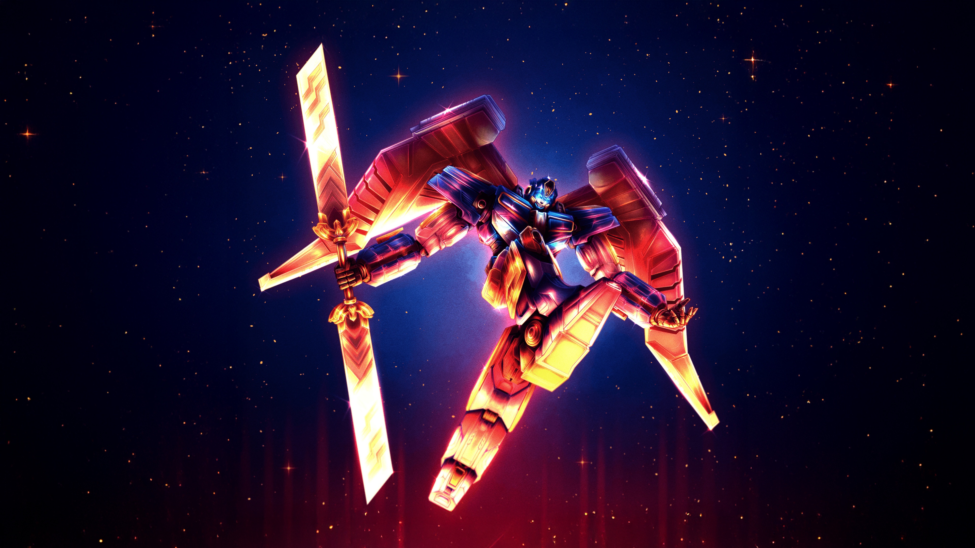 Sentinel Prime with Wings and Sword in Space HD Wallpaper