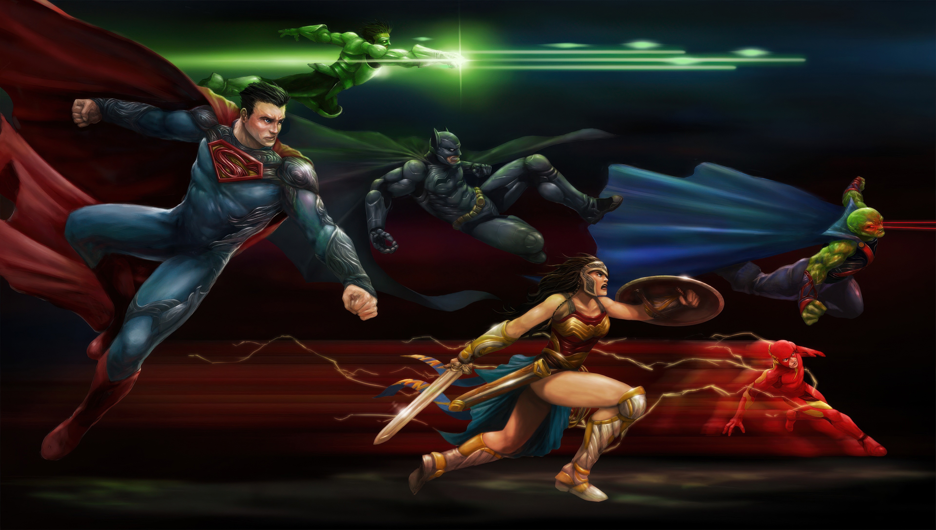 Justice League Heroes In Motion HD Wallpaper