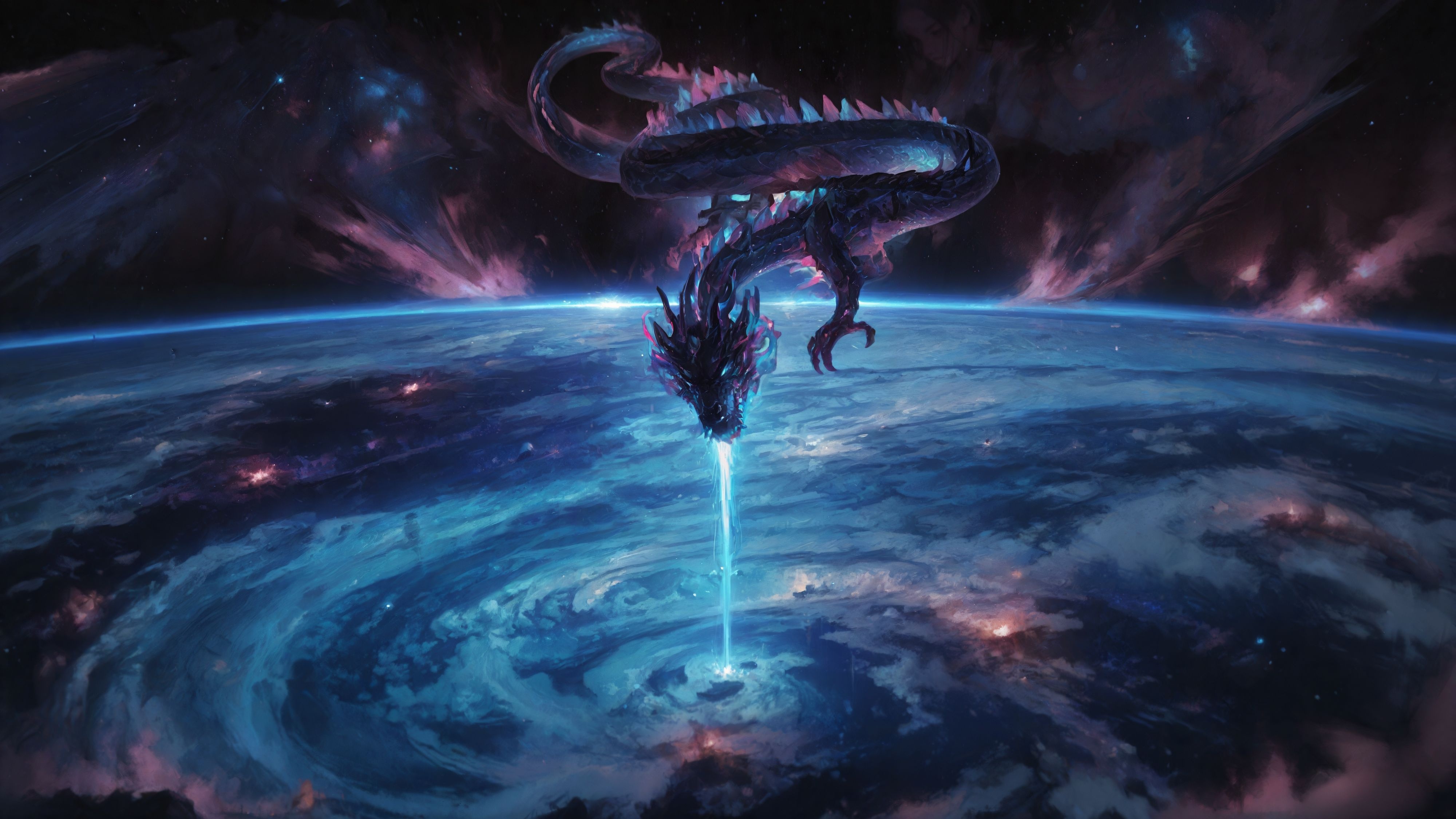Dragon The Storm Sovereign in Space HD Wallpaper