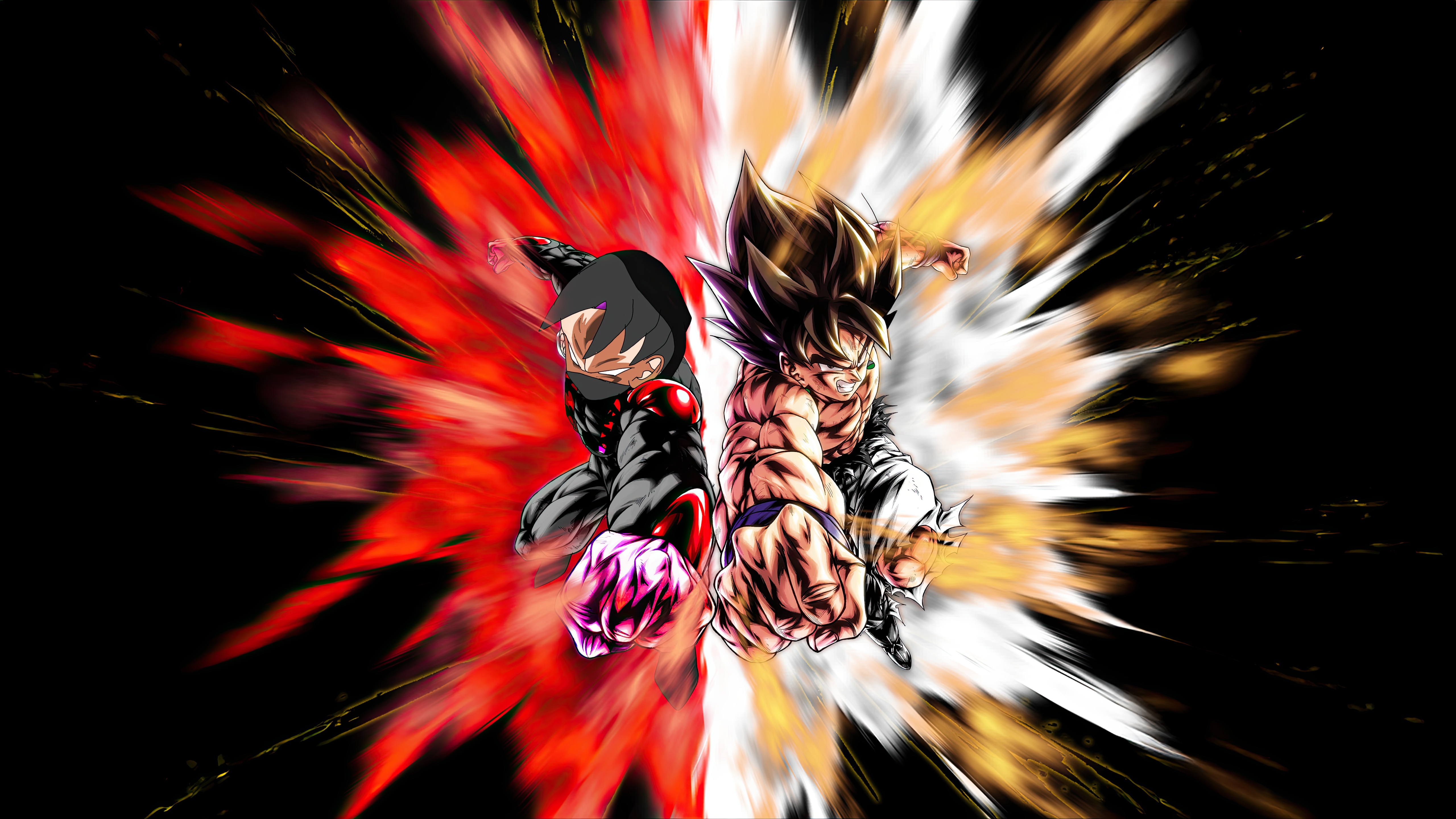 Son Goku and Goku Black clash with energy blasts HD Wallpaper