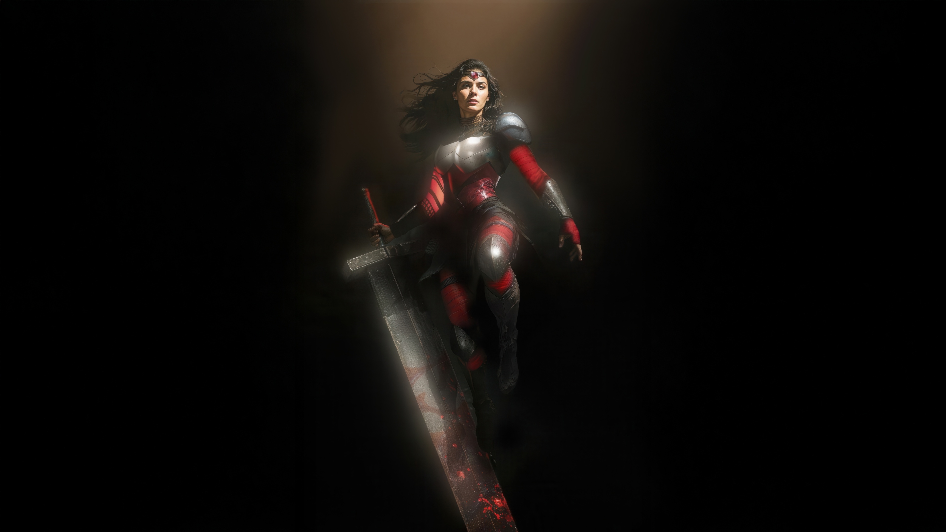 Wonder Woman with a Giant Sword HD Wallpaper