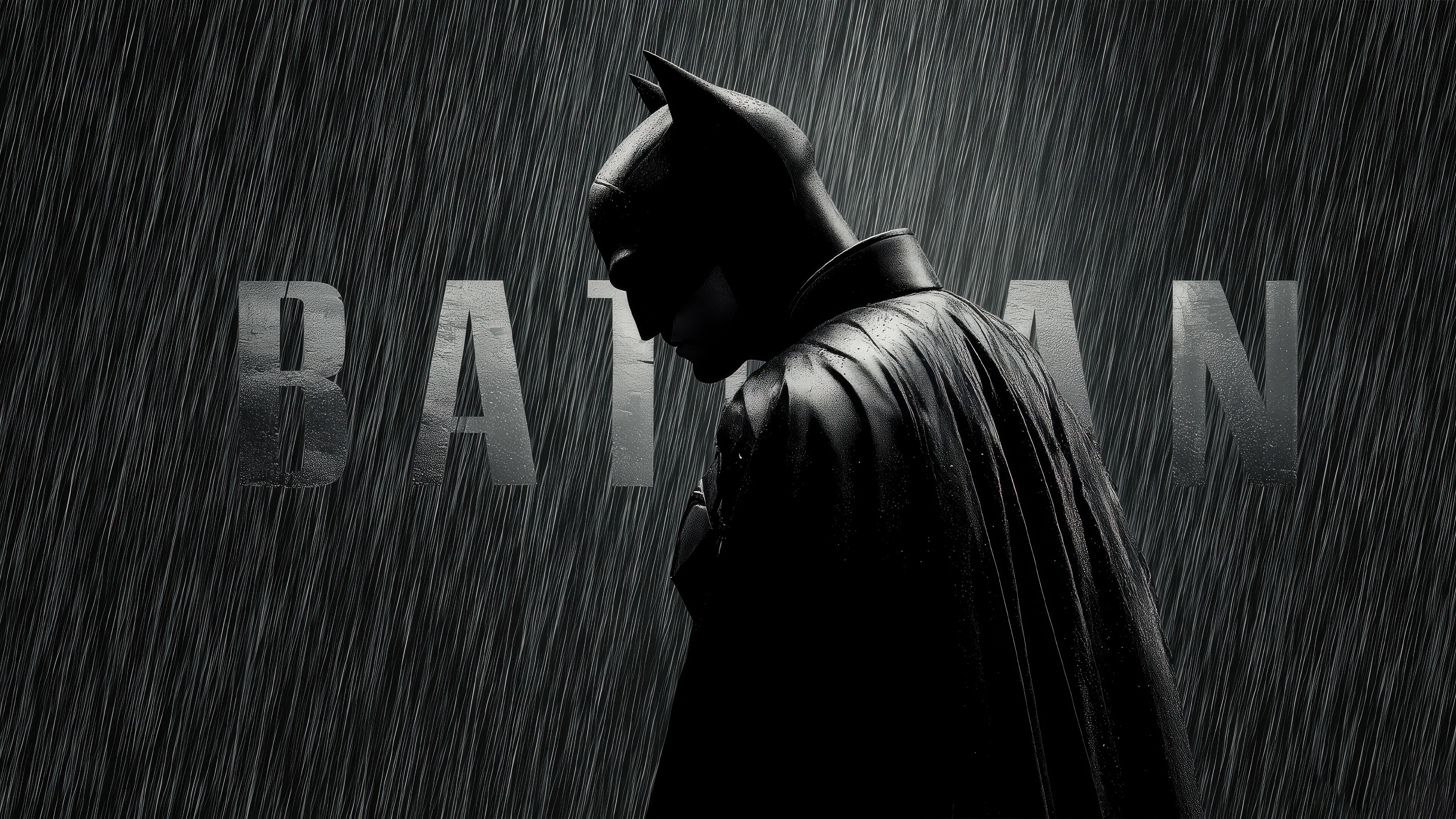 The Batman in the Rain HD Wallpaper