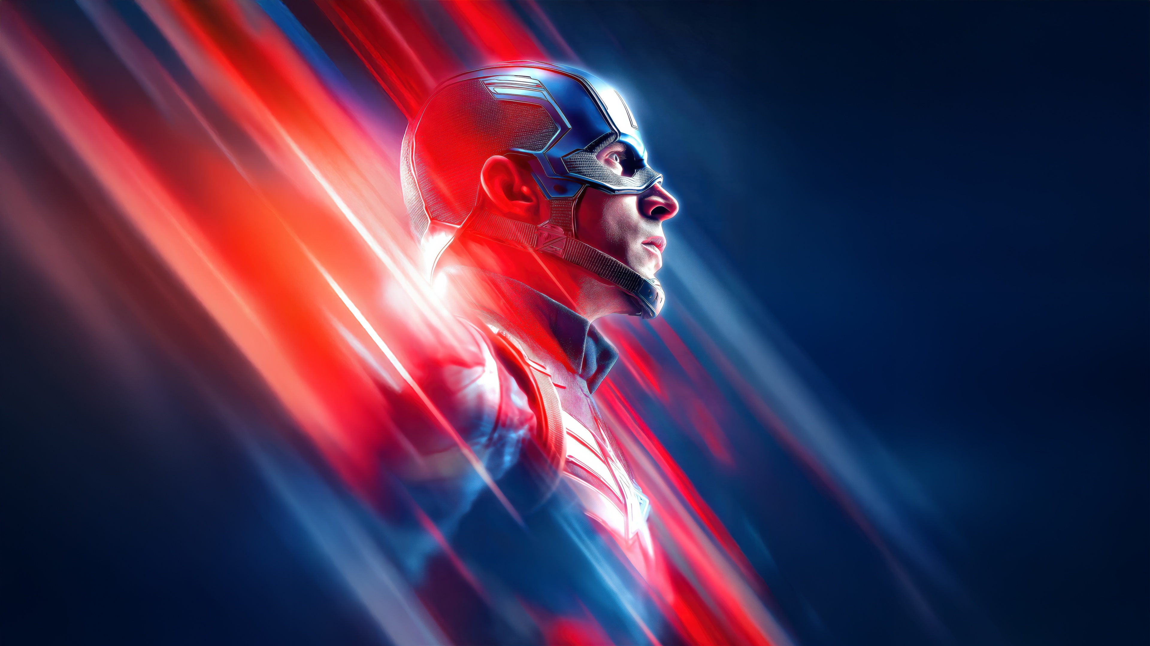 Captain America in Red and Blue HD Wallpaper