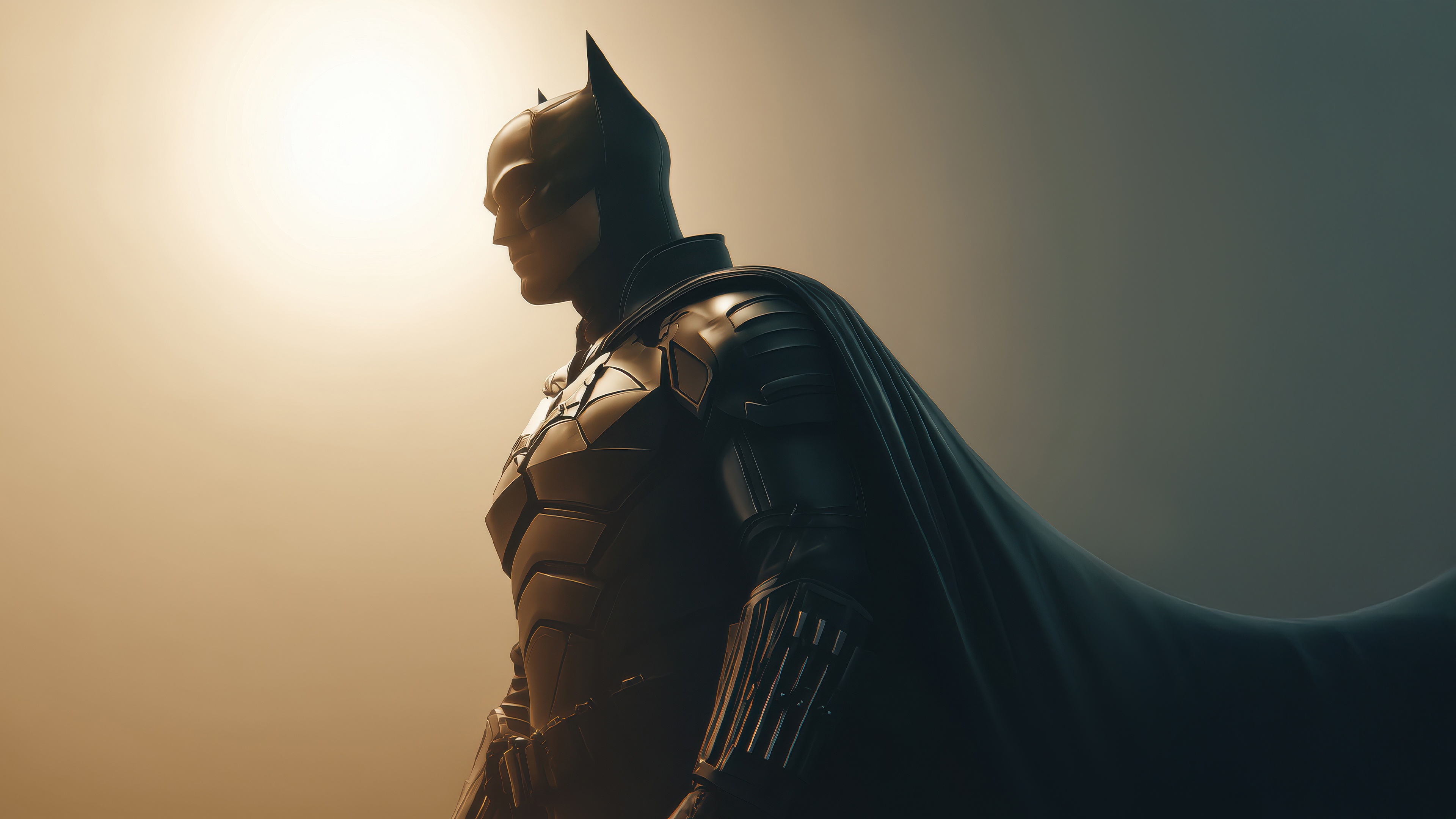 Batman in his suit with cape HD Wallpaper