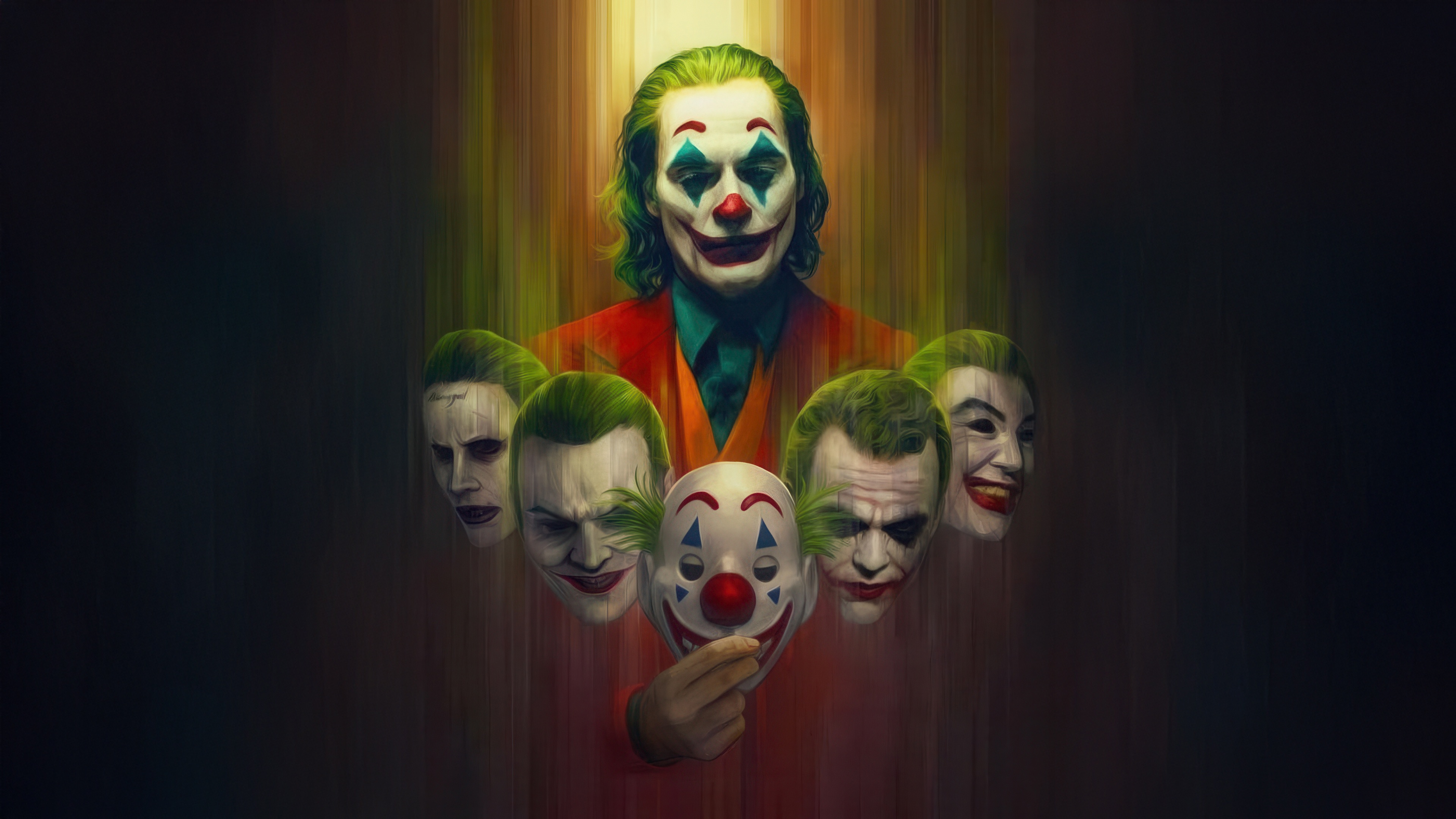 Joker with multiple masks HD Wallpaper