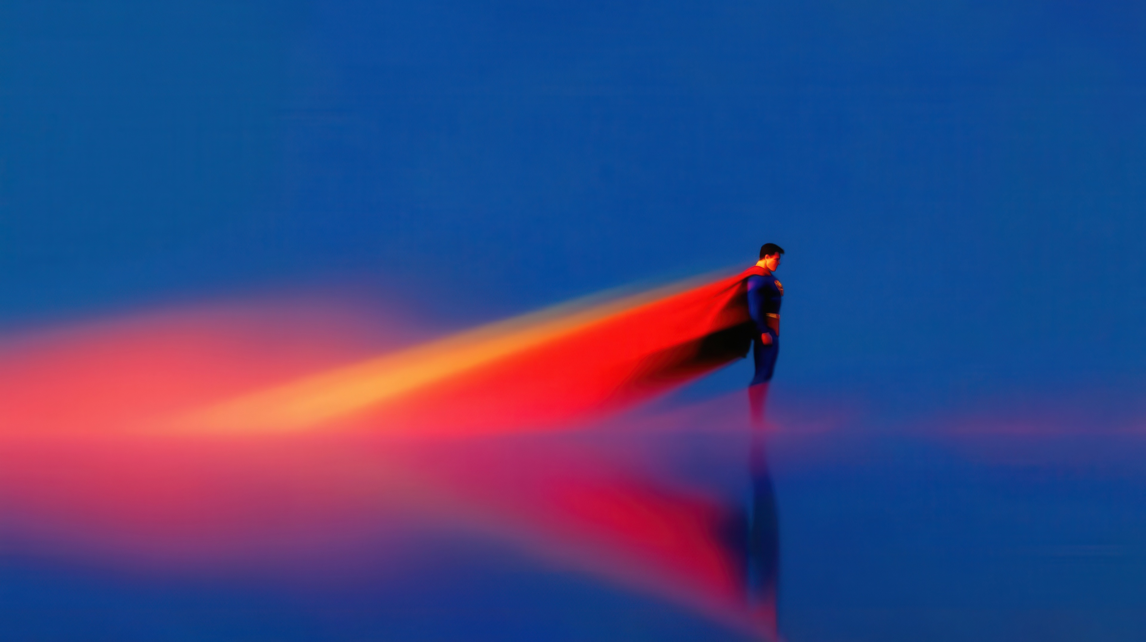 Superman's Cape Trails Red and Orange Light HD Wallpaper