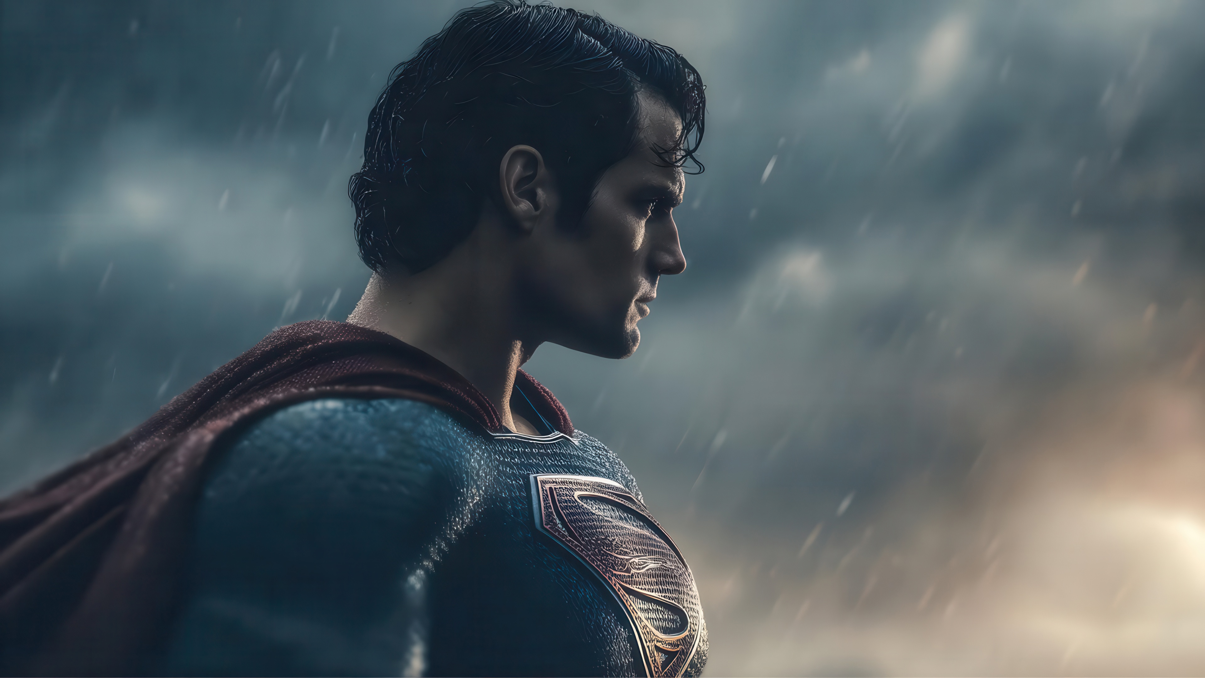 Superman in the Rain HD Wallpaper