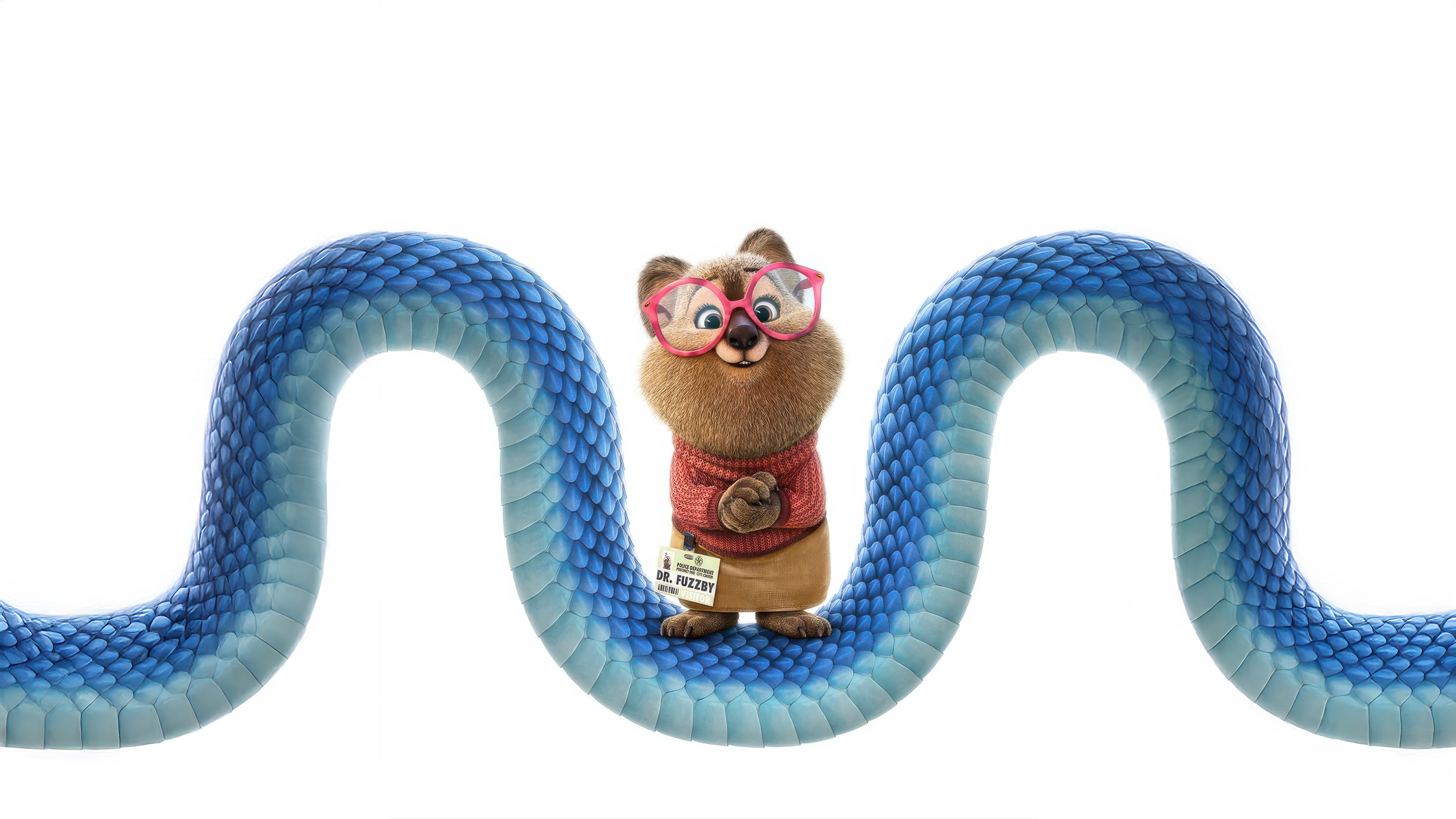 Dr. Fuzzby and a Blue Snake HD Wallpaper