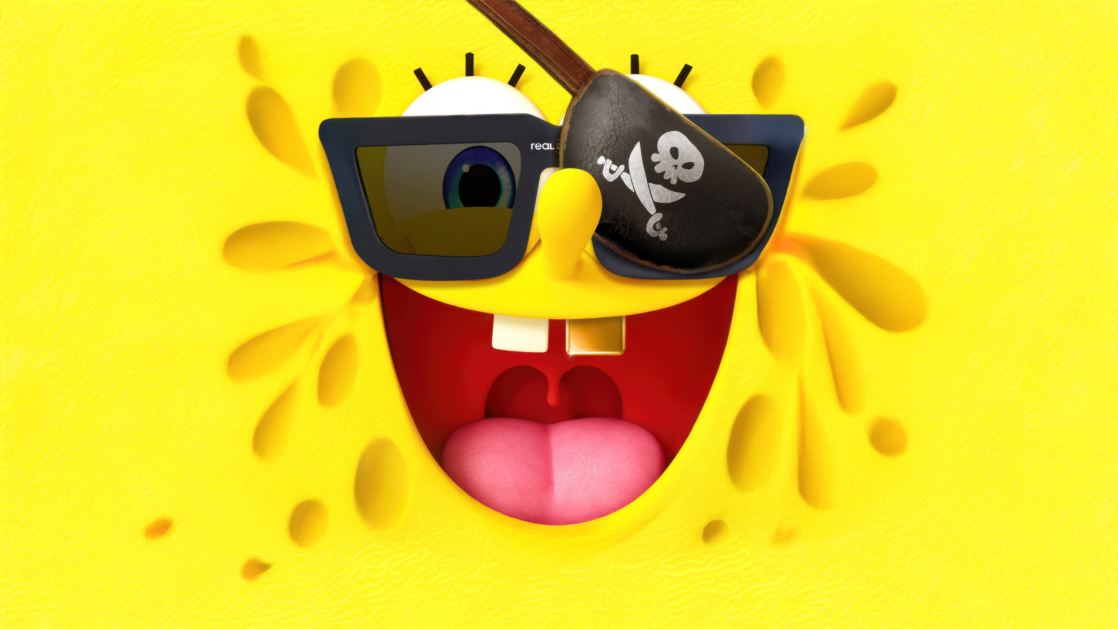 SpongeBob SquarePants with Pirate Eyepatch and Sunglasses HD Wallpaper
