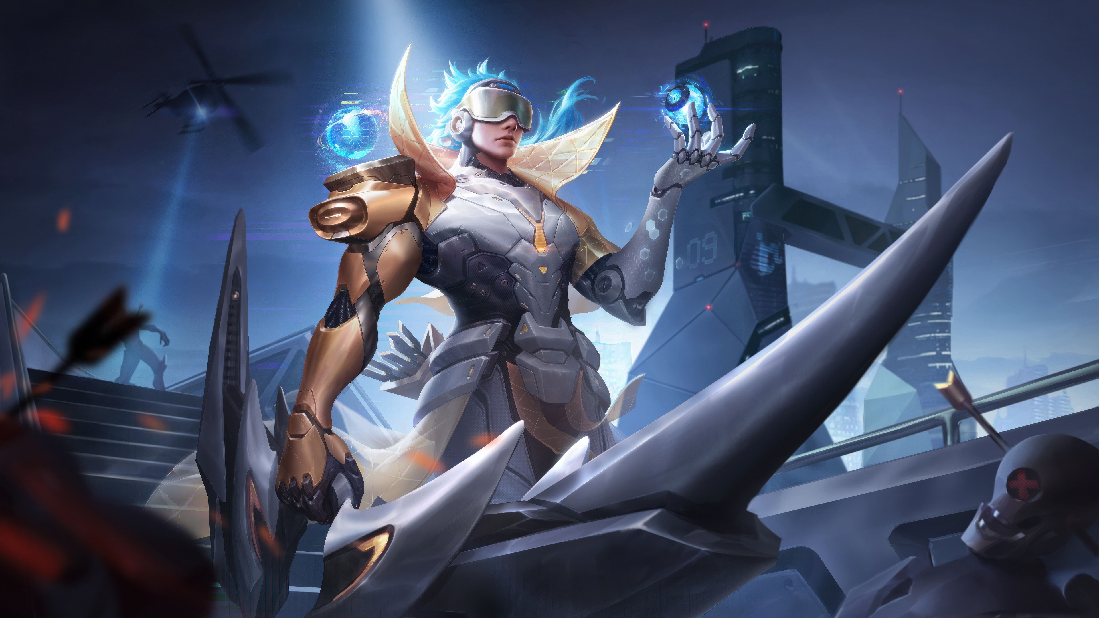 Huang Zhong from Legend of Glory in futuristic armor HD Wallpaper