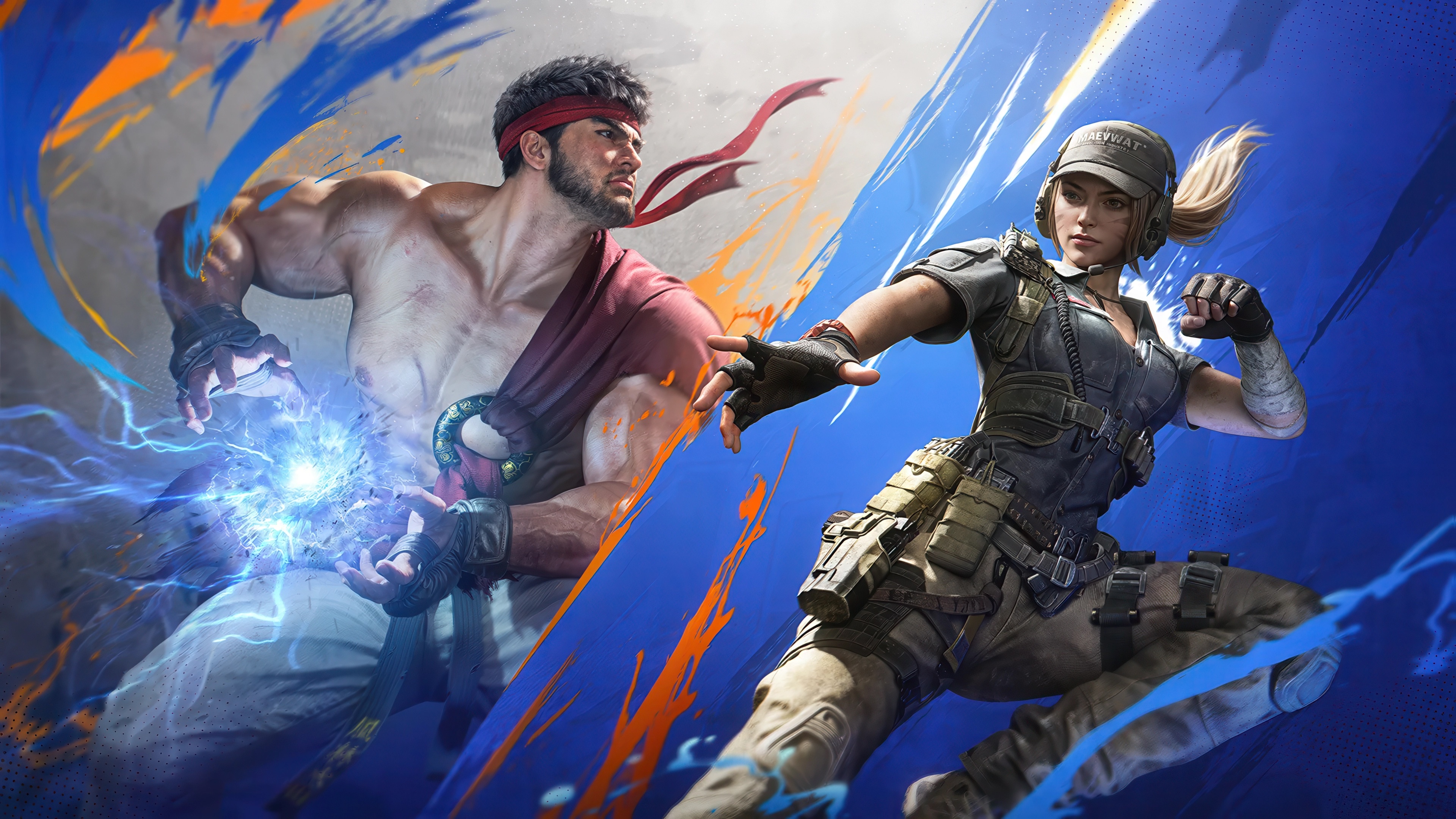 Ryu and Chun-Li in Call of Duty Mobile HD Wallpaper