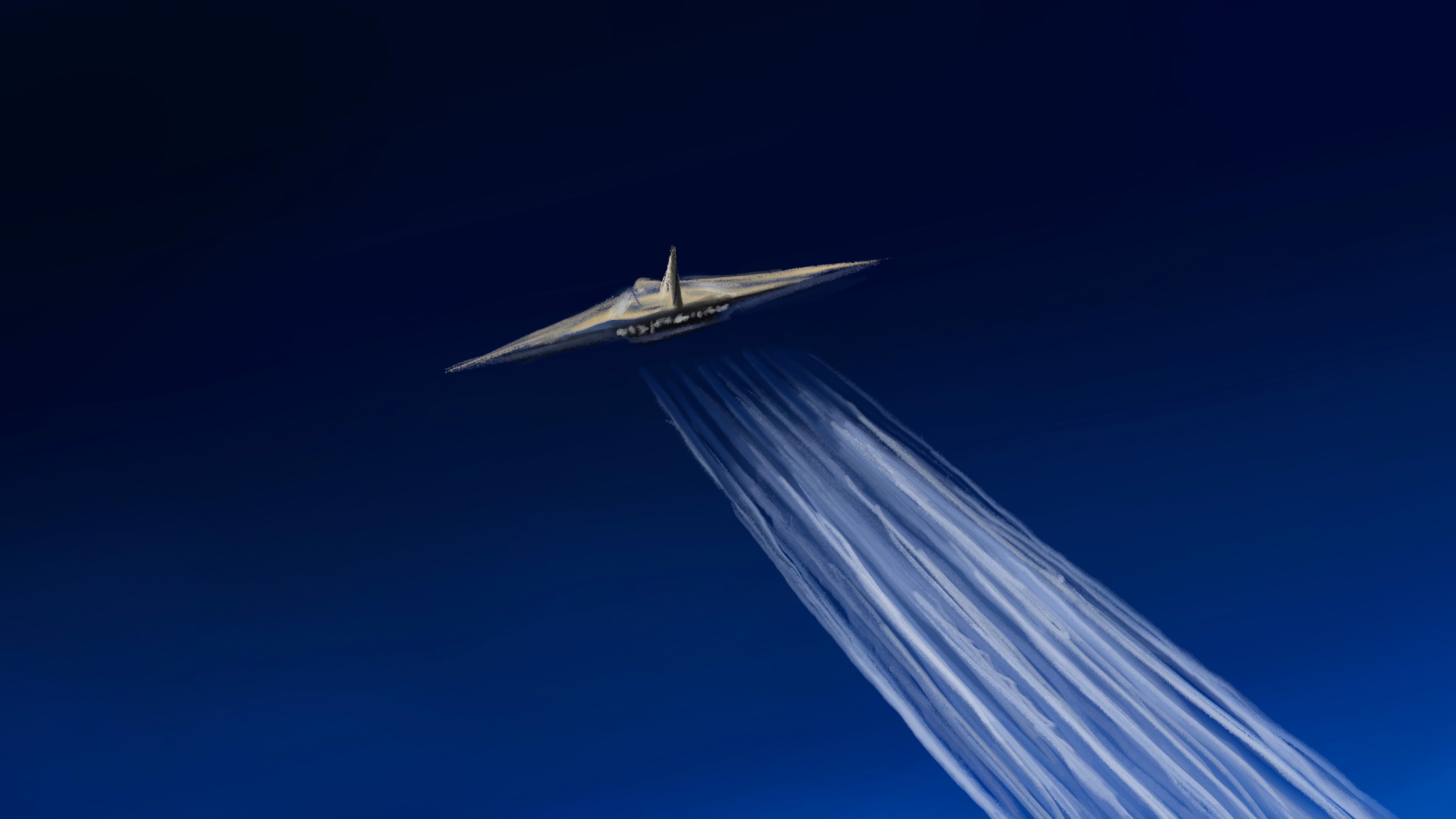 Fighter jet leaving contrails in a blue sky HD Wallpaper
