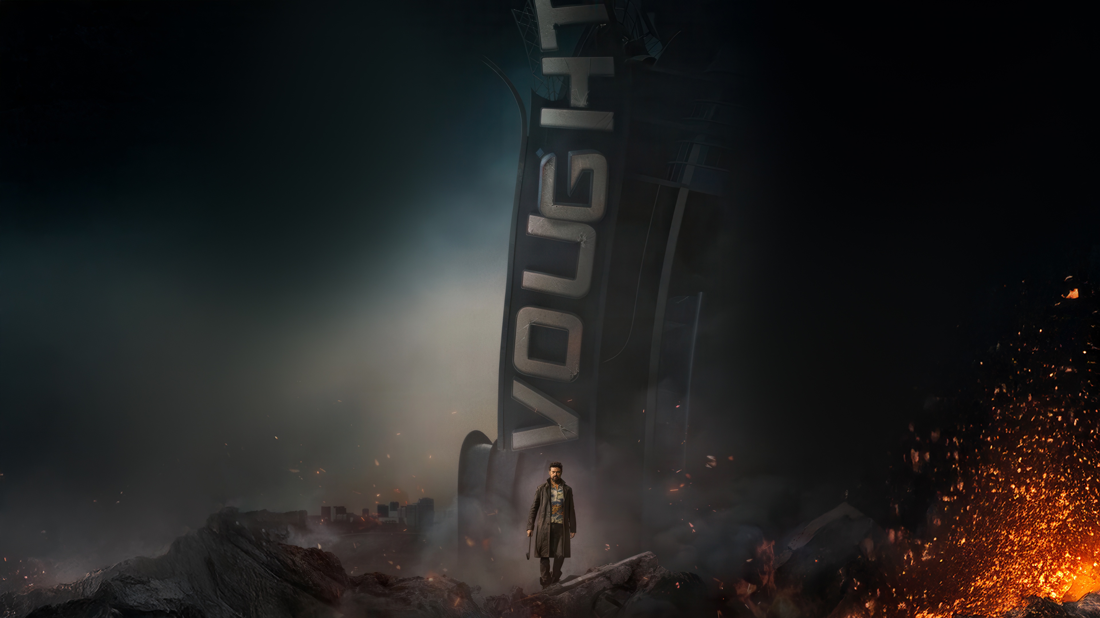 The Boys Vought Building with Soldier Boy HD Wallpaper
