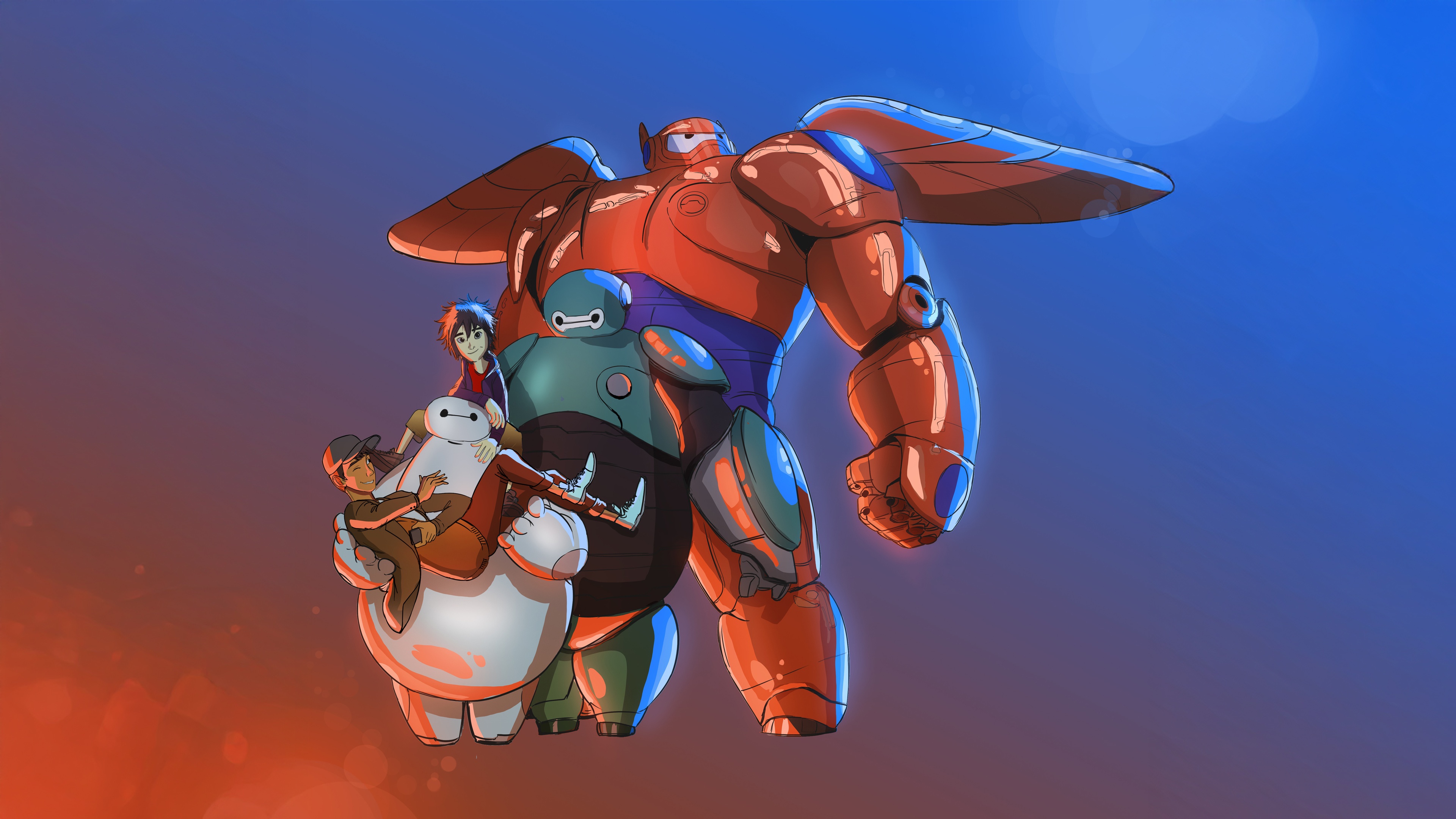 Big Hero 6 characters with Baymax HD Wallpaper