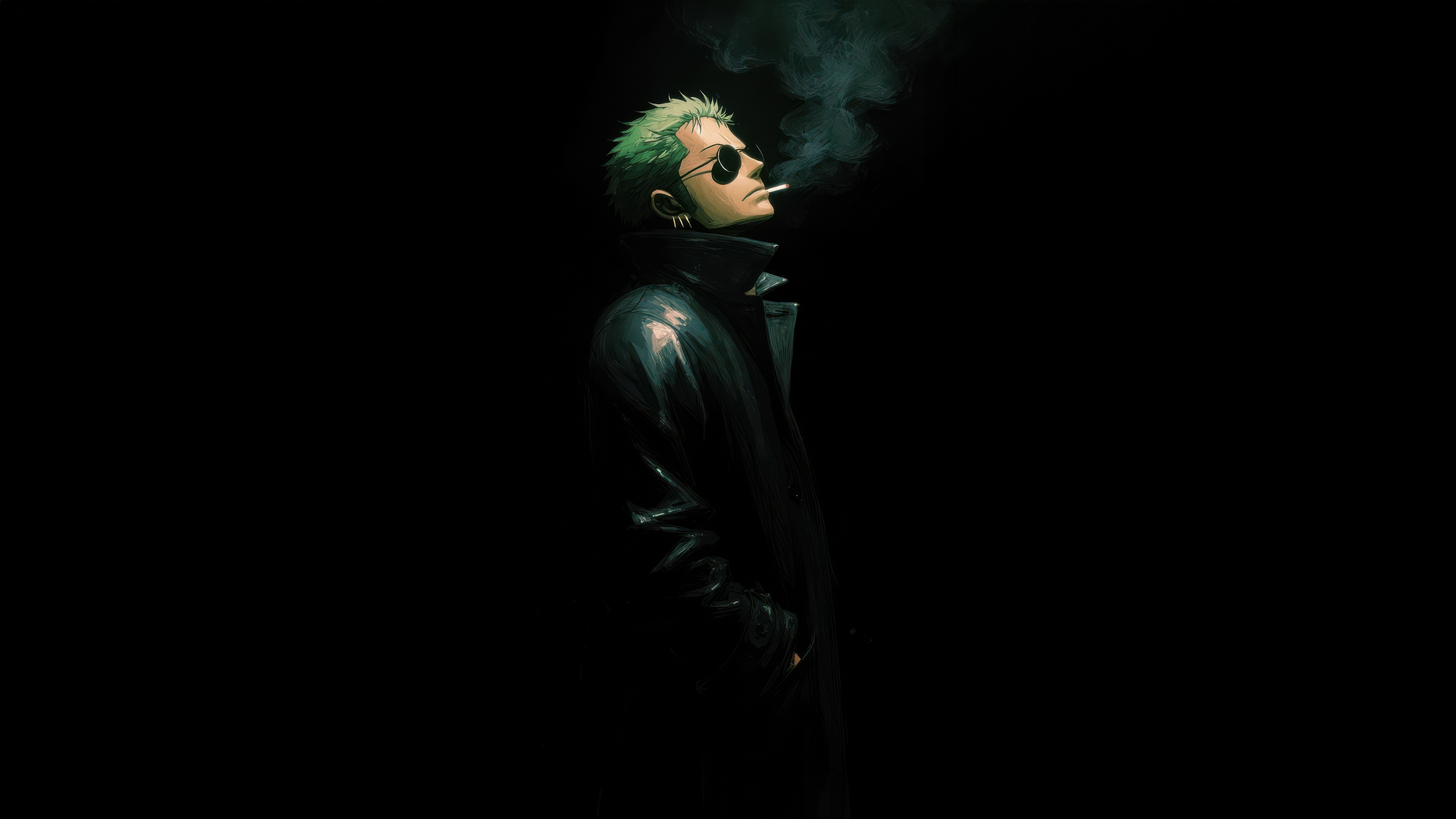 Roronoa Zoro Smoking in the Dark HD Wallpaper
