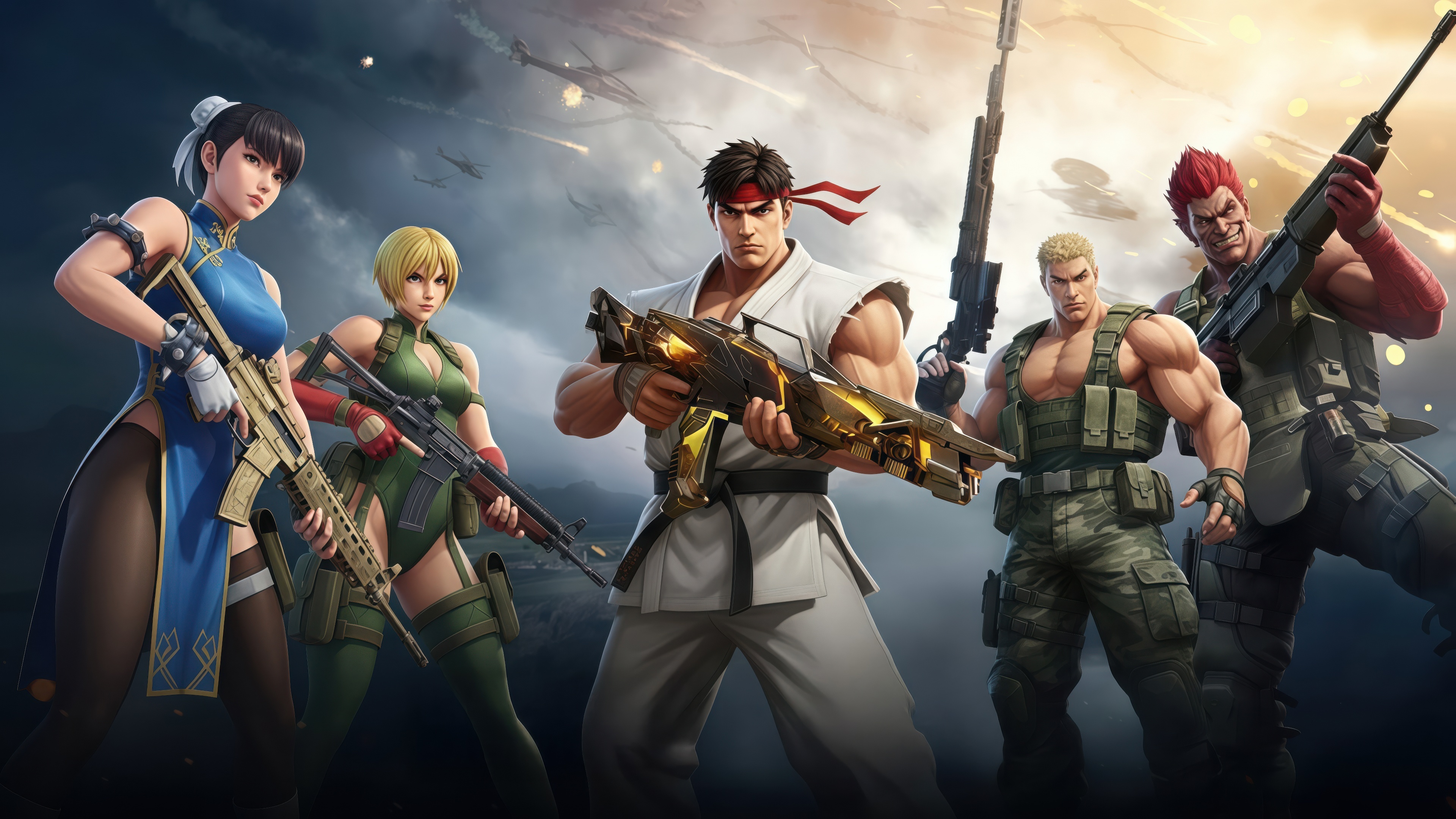 Street Fighter characters in Call of Duty Mobile crossover HD Wallpaper