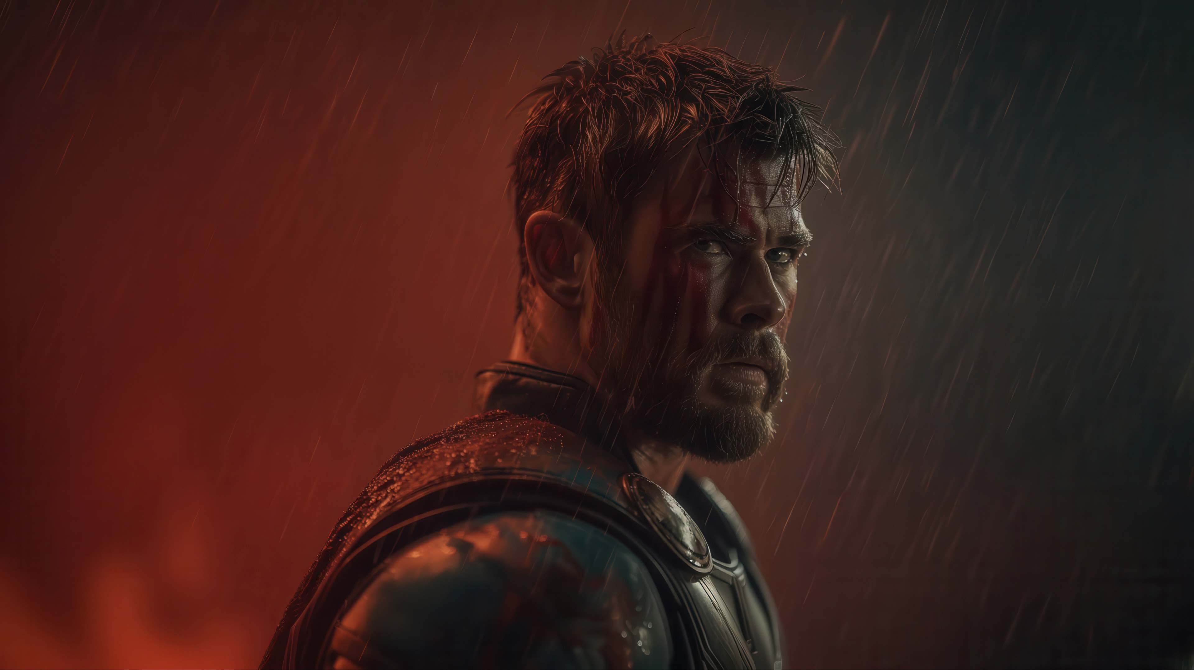 Thor in the Rain HD Wallpaper