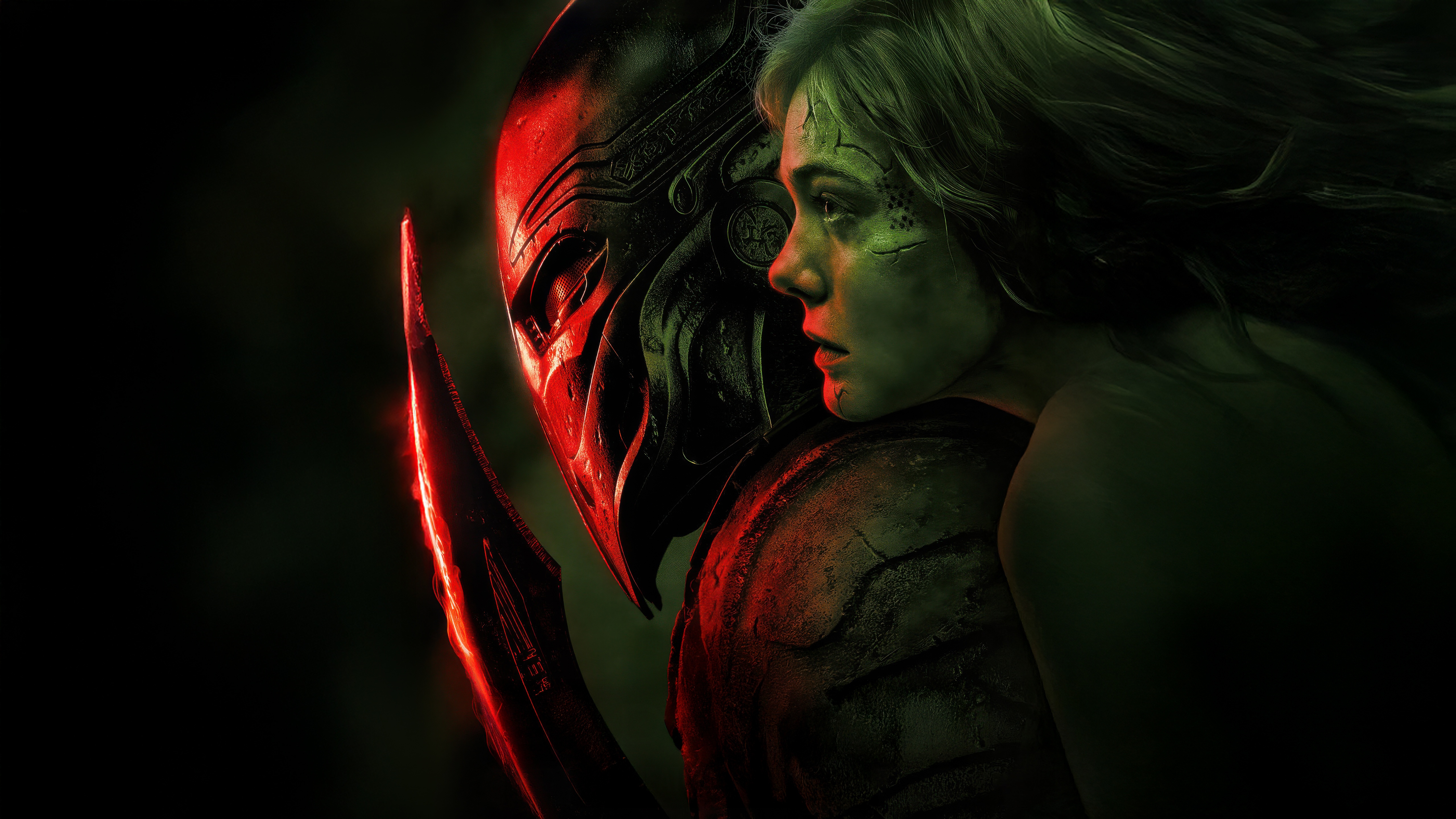 Predator and woman in Badlands HD Wallpaper