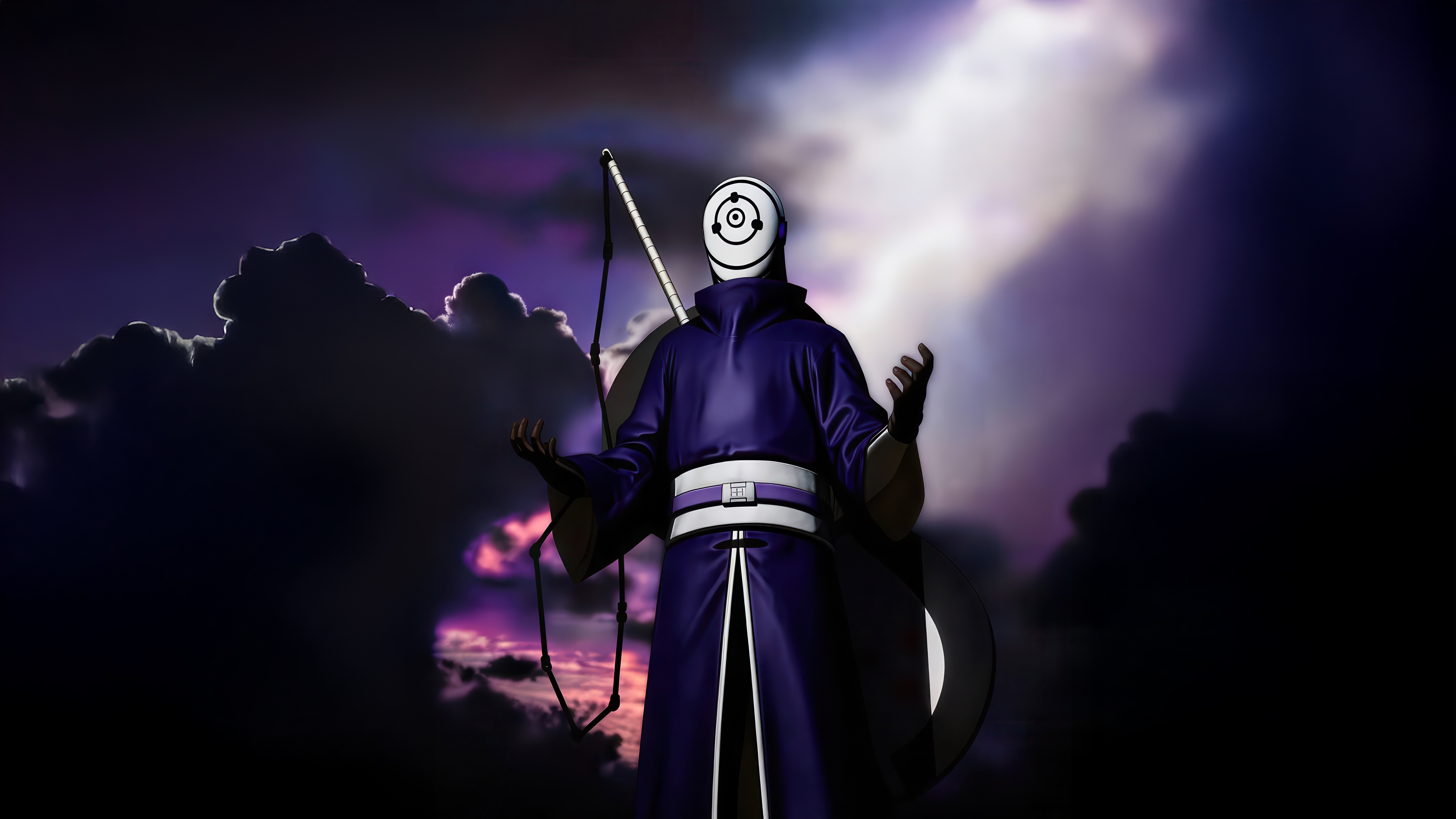 Obito Uchiha in a purple cloak with a mask HD Wallpaper